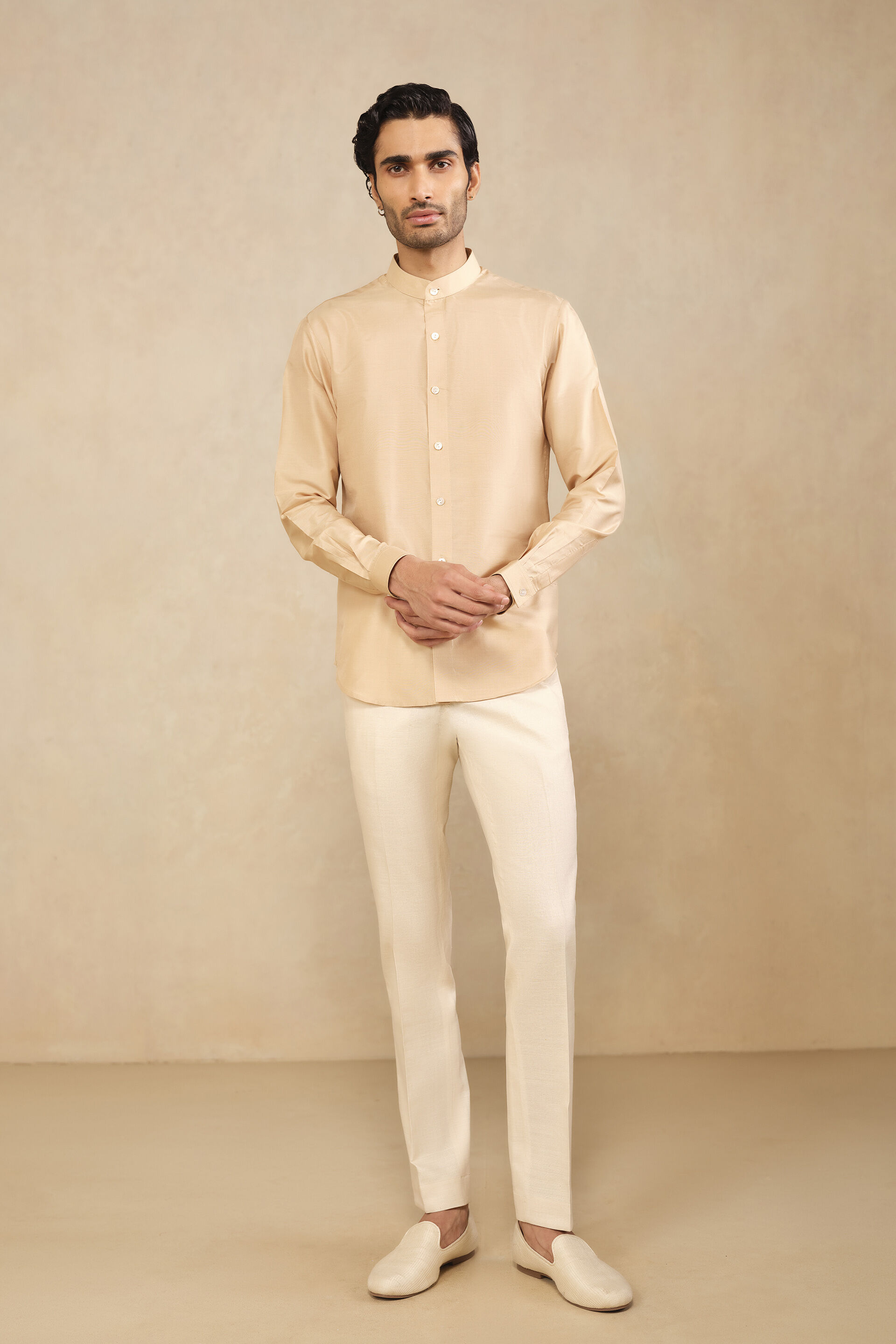 Adnan Silk Shirt - Gold, Gold, image 1