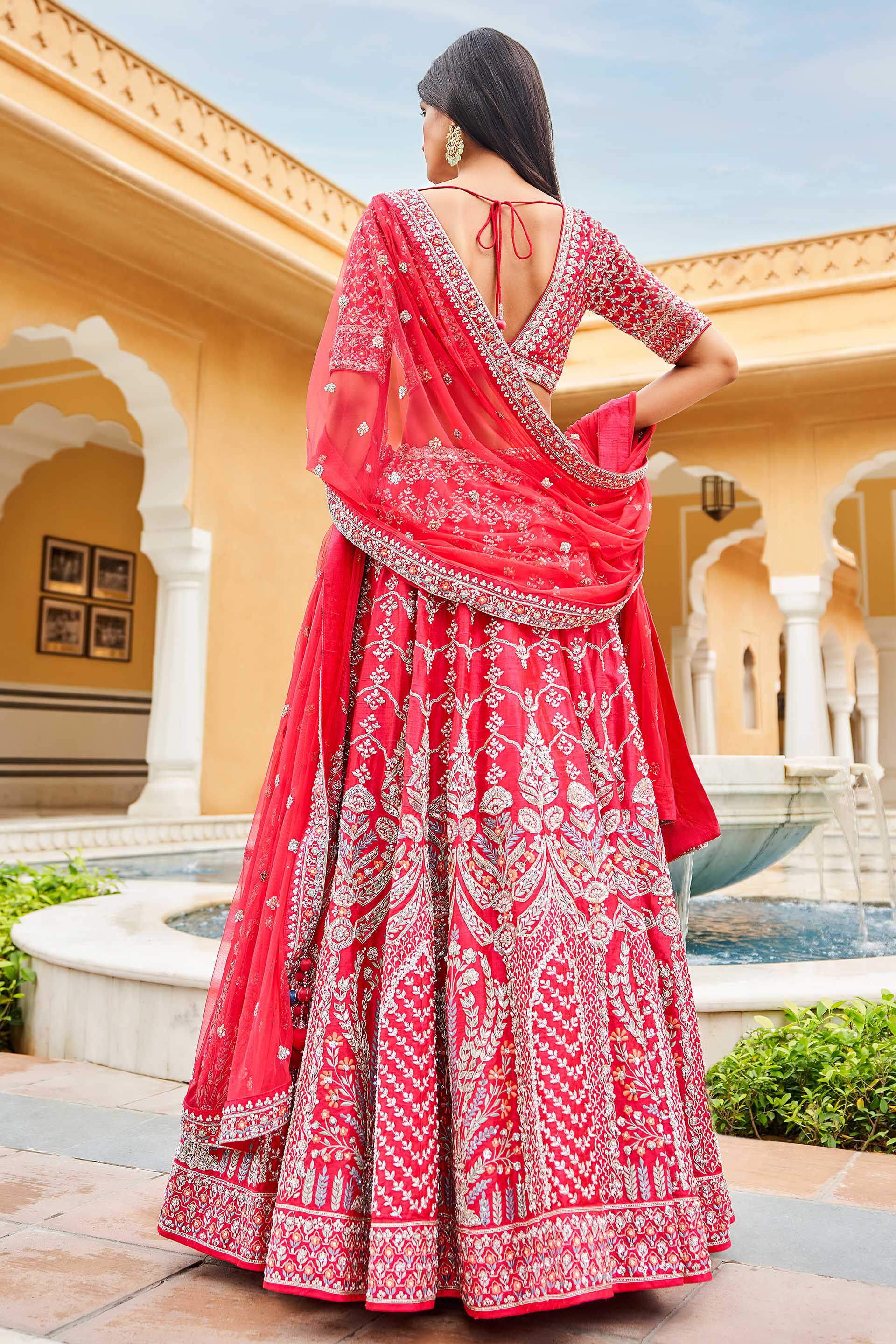 Mythili Lehenga Set-Berry Sorbet, Berry Sorbet, image 3