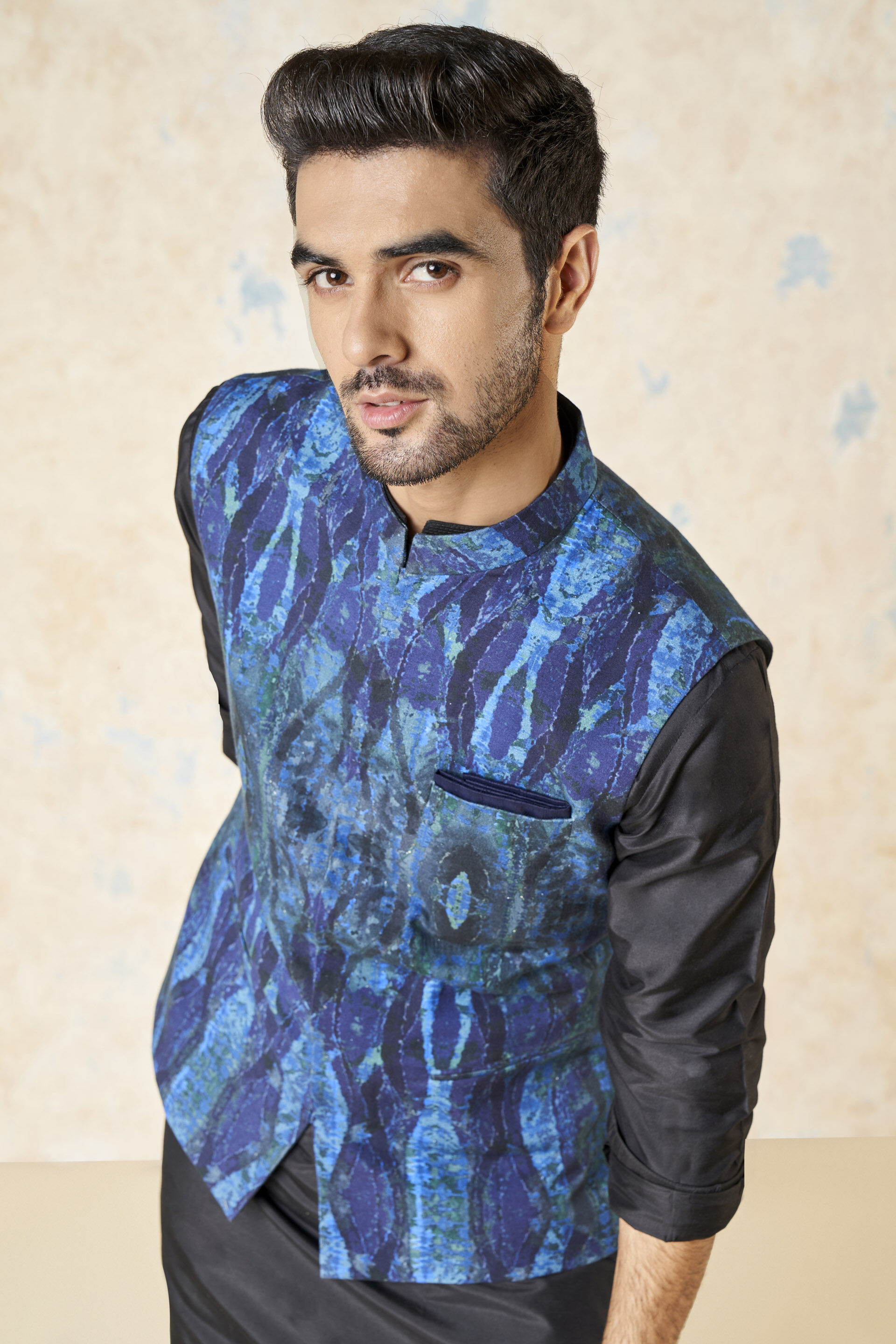 Adhrit Nehru Jacket - Blue, Blue, image 5