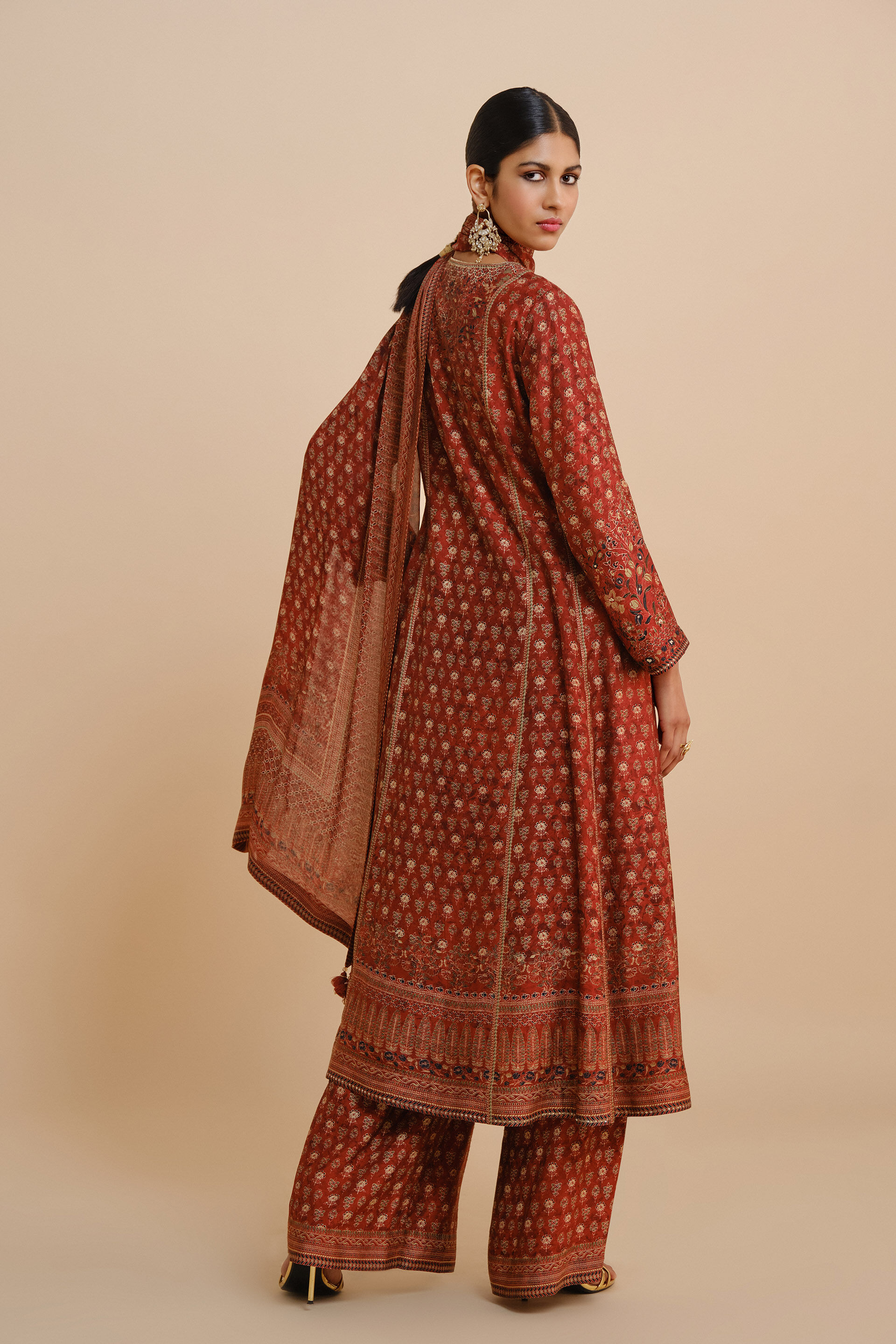 Emira Silk Suit Set - RUST, Rust, image 2