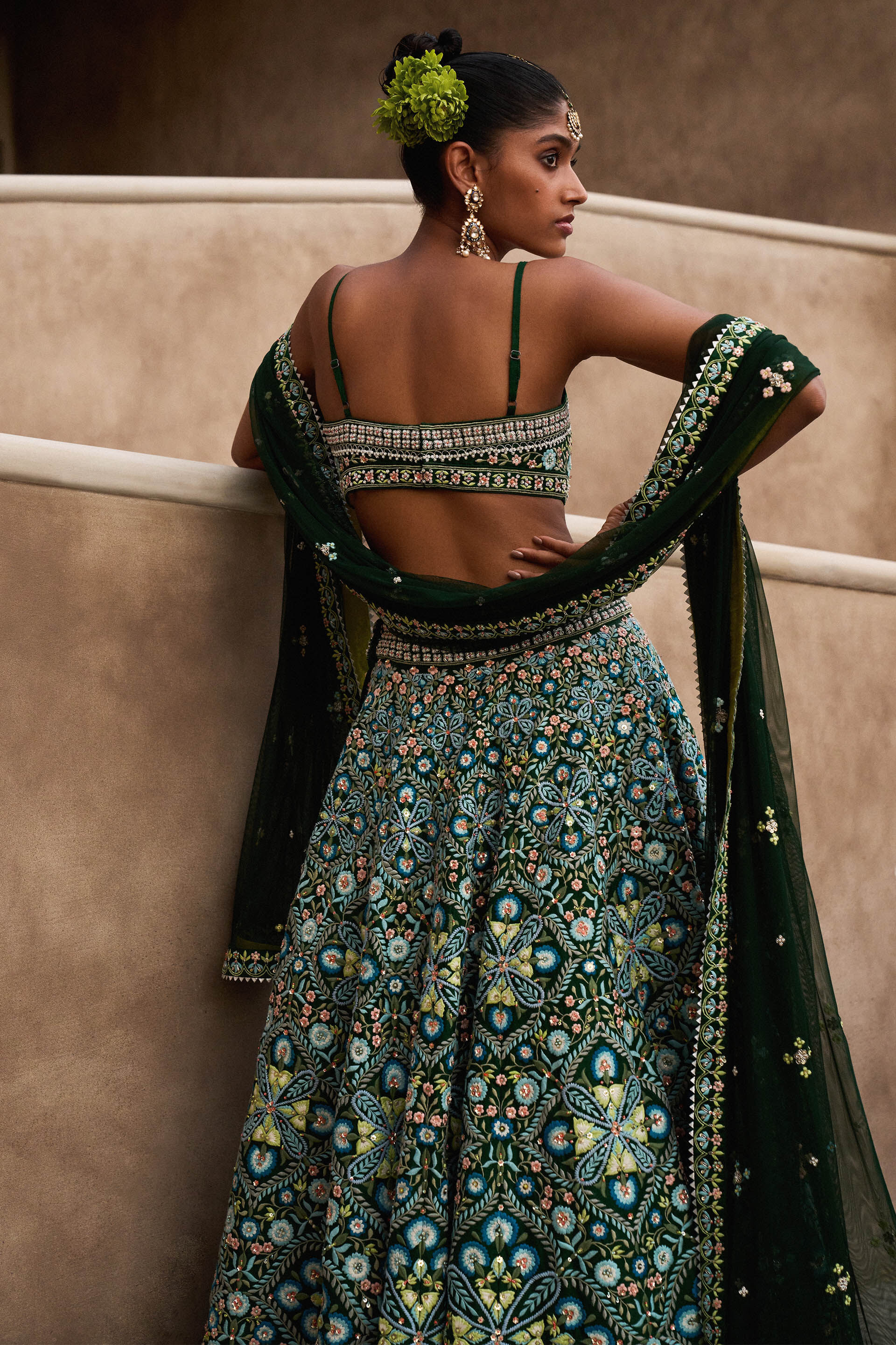 Buy Kanmani Lehenga Green Online from Anita Dongre