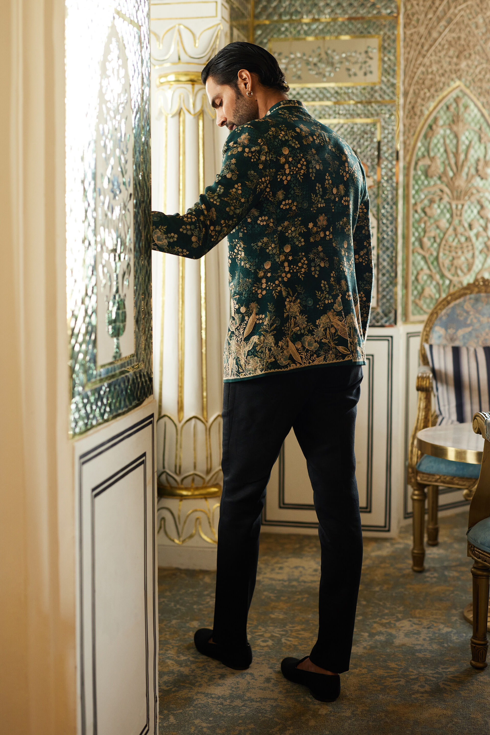 Javin Silk Bandhgala - Green