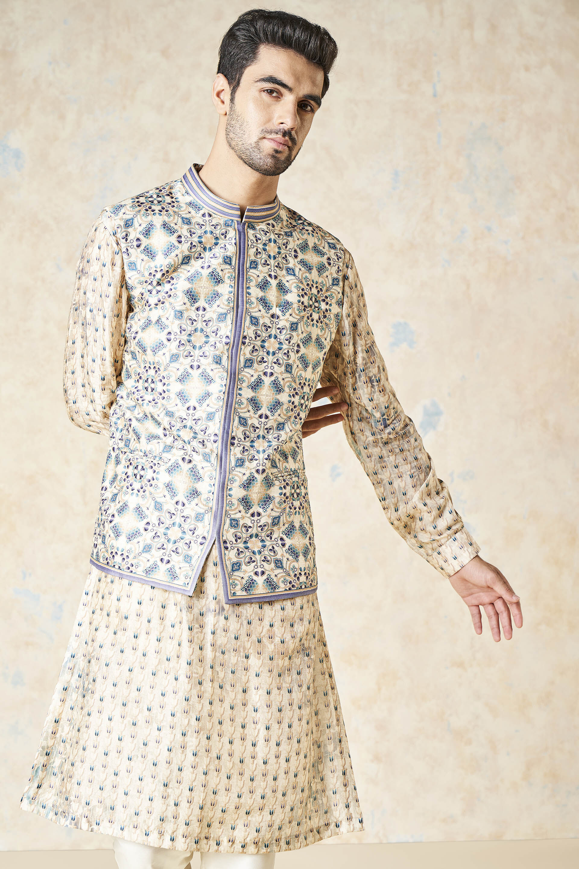 Evyavan Nehru Jacket - Sand, Sand, image 4
