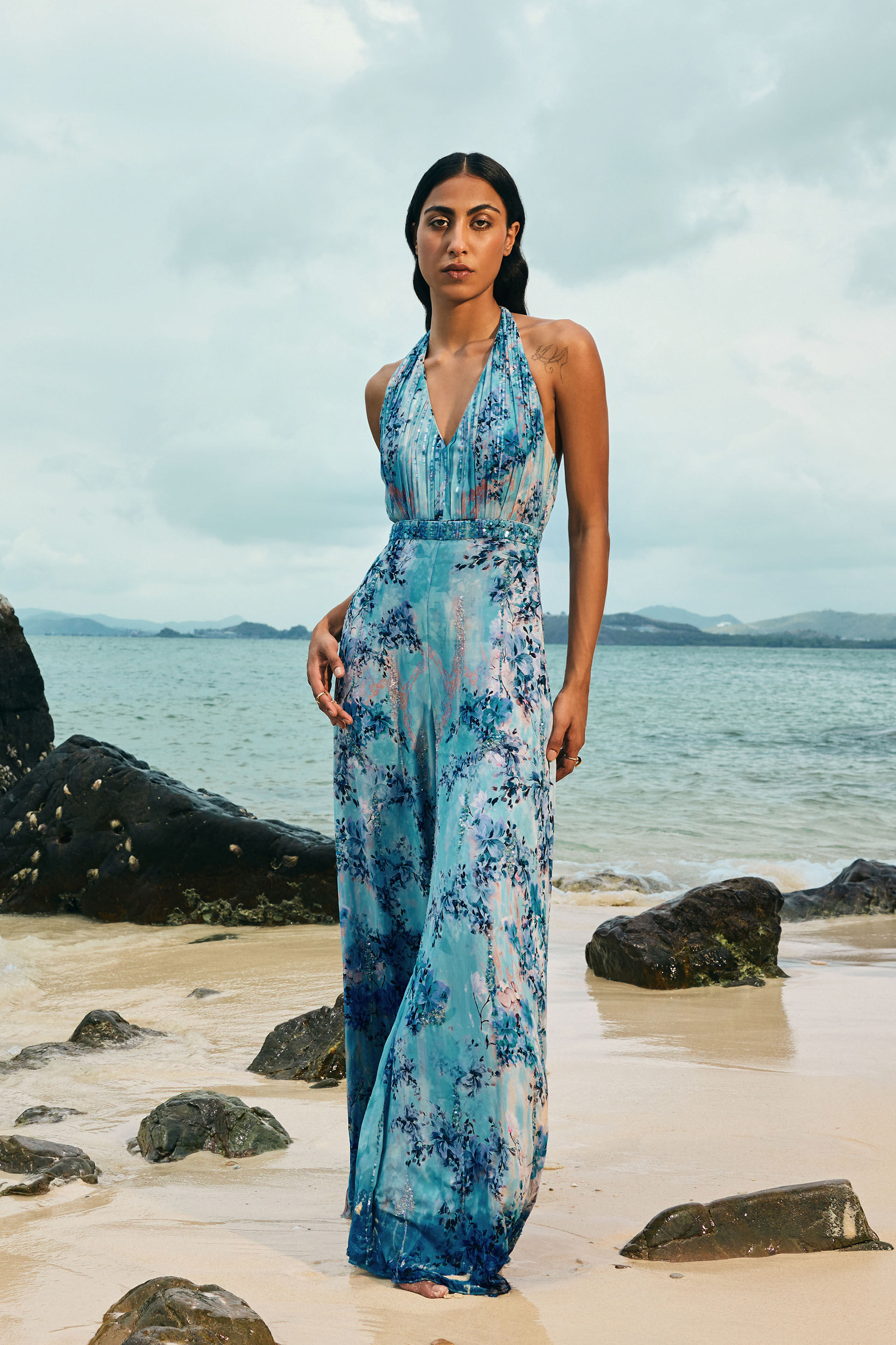 Buy Designer Aberfa Jumpsuit Blue Online from Anita Dongre