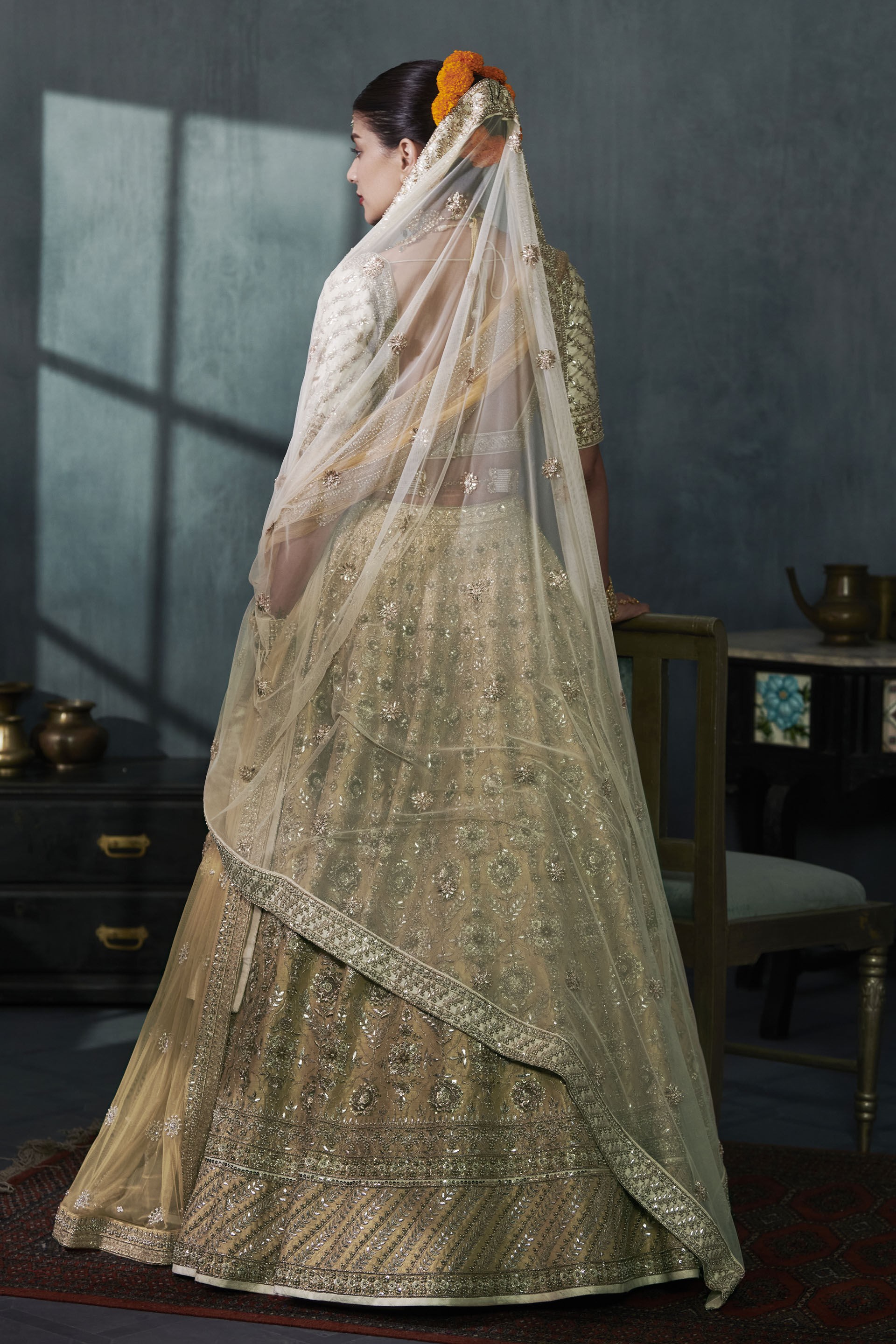 Aarati Lehenga Set - Cream, Cream, image 3