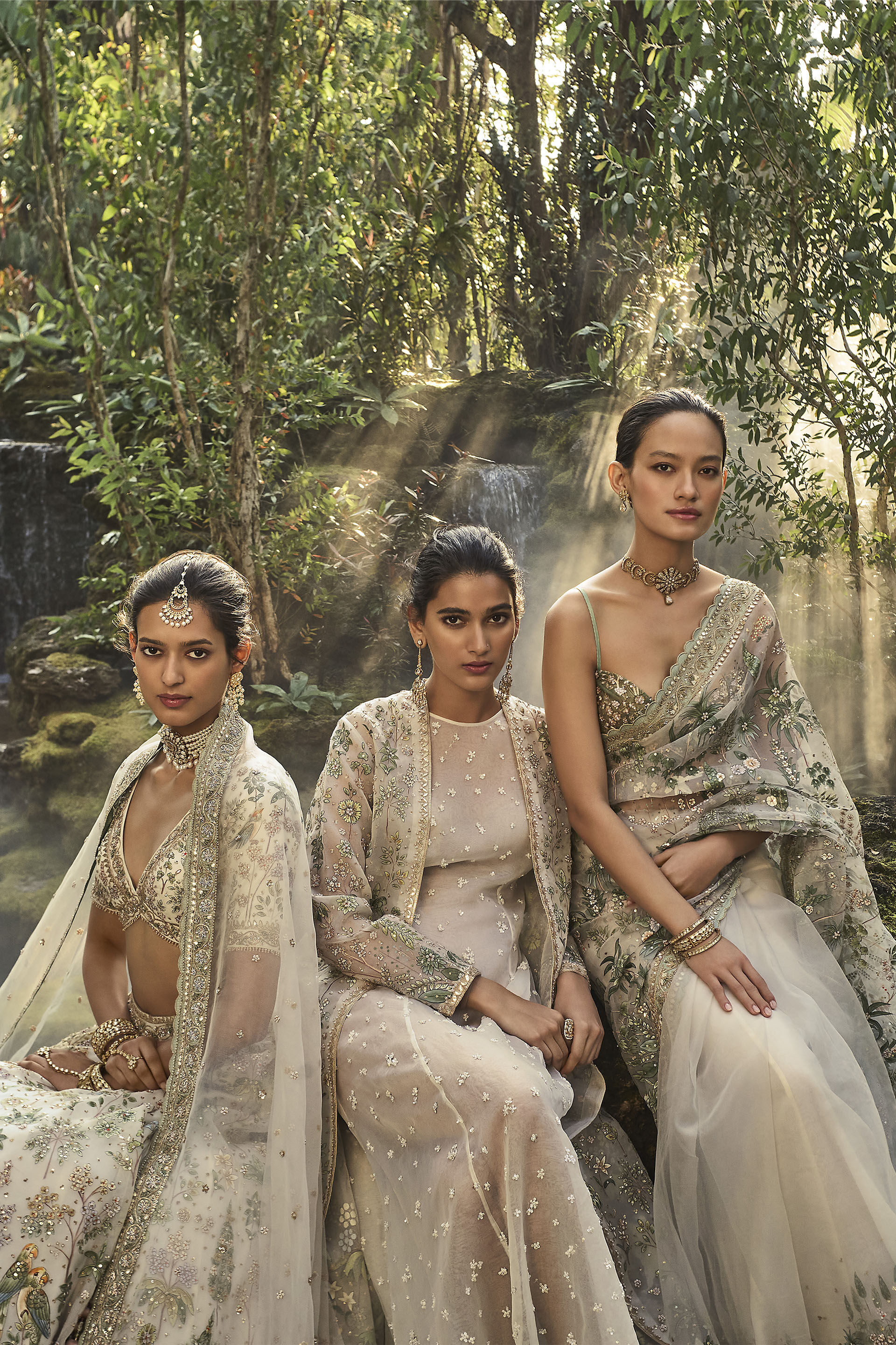 Sebago Hand-painted Pichhwai Silk Saree - Ivory, Ivory, image 4