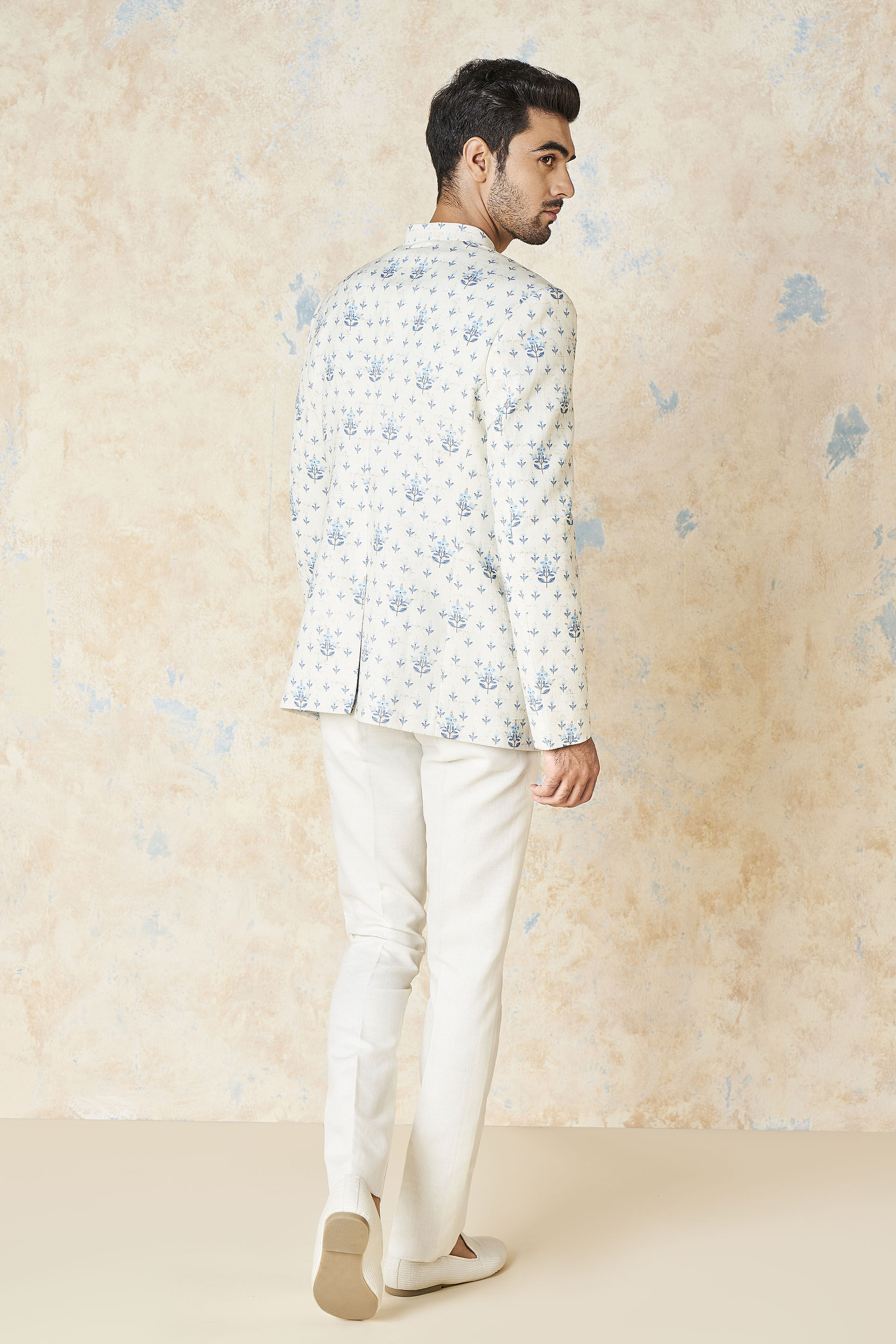 Idhayan Linen Bandhgala - Ivory, Ivory, image 3