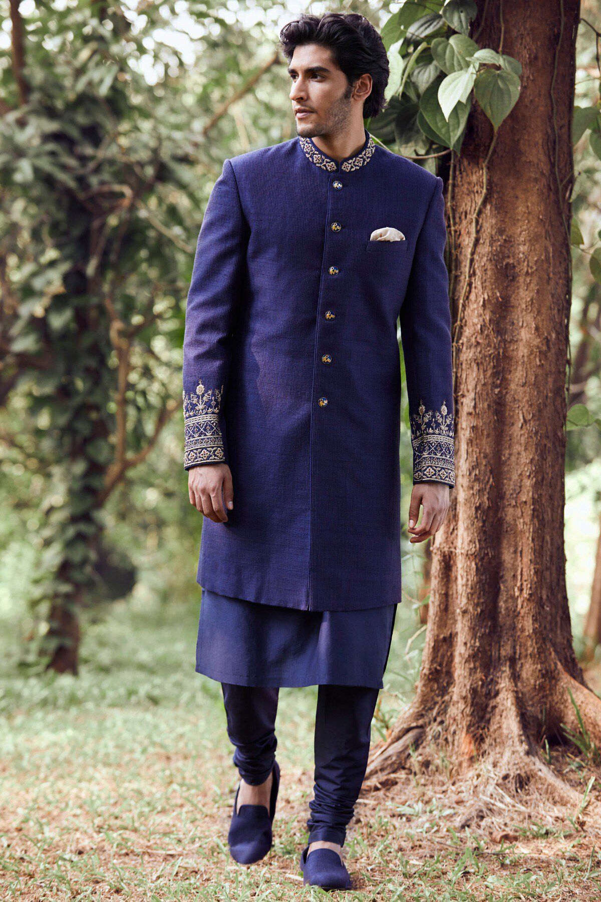 Blue sherwani shop
