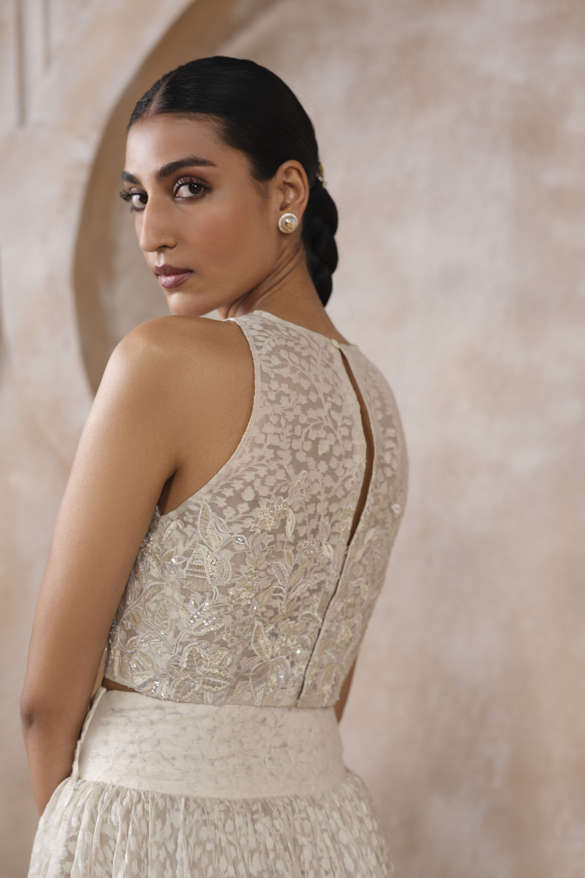 Lume Embroidered Skirt Set - Ivory, Ivory, image 6