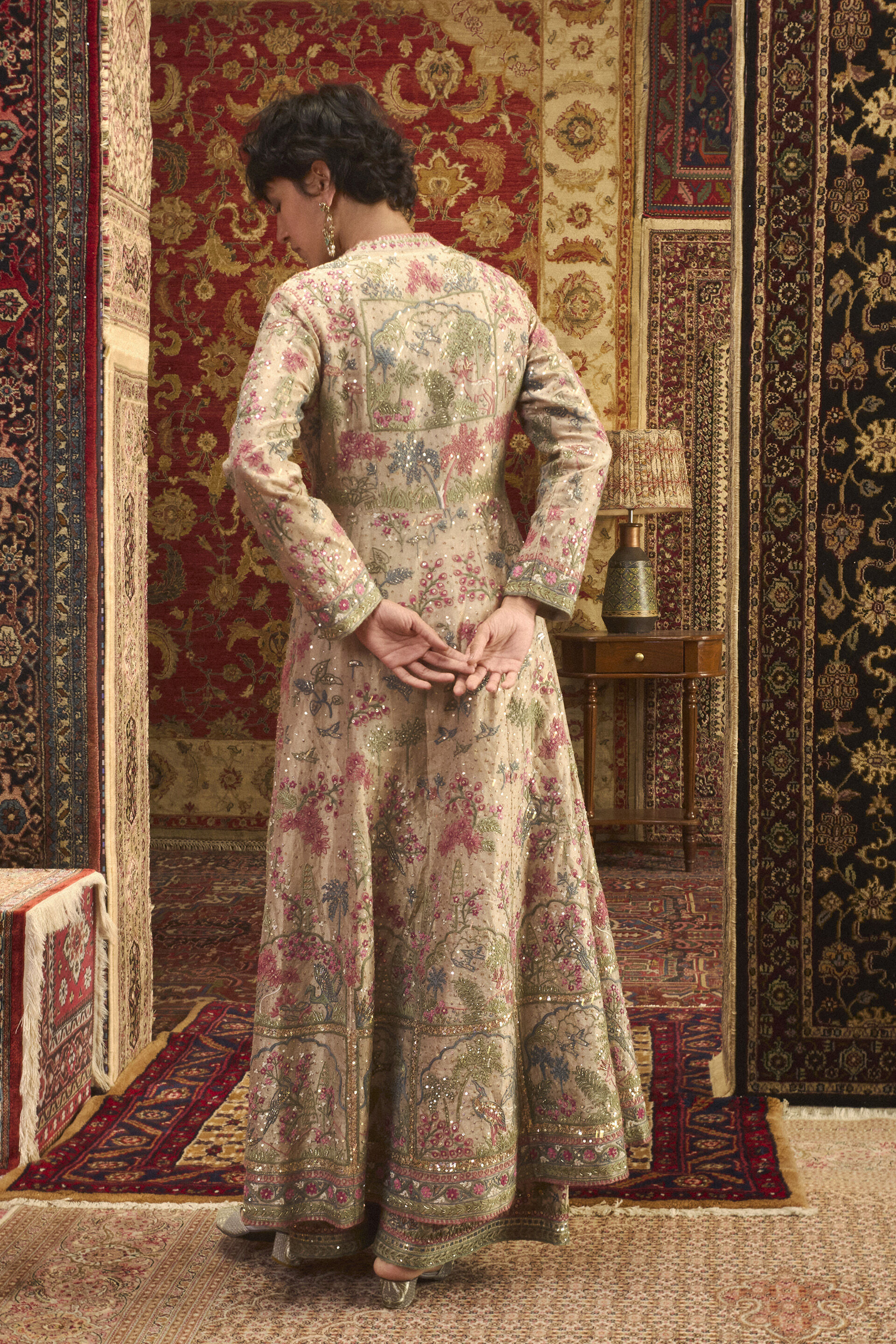 Sramana SEWA Hand-embroidered Jacket Set - Gold, Gold, image 3