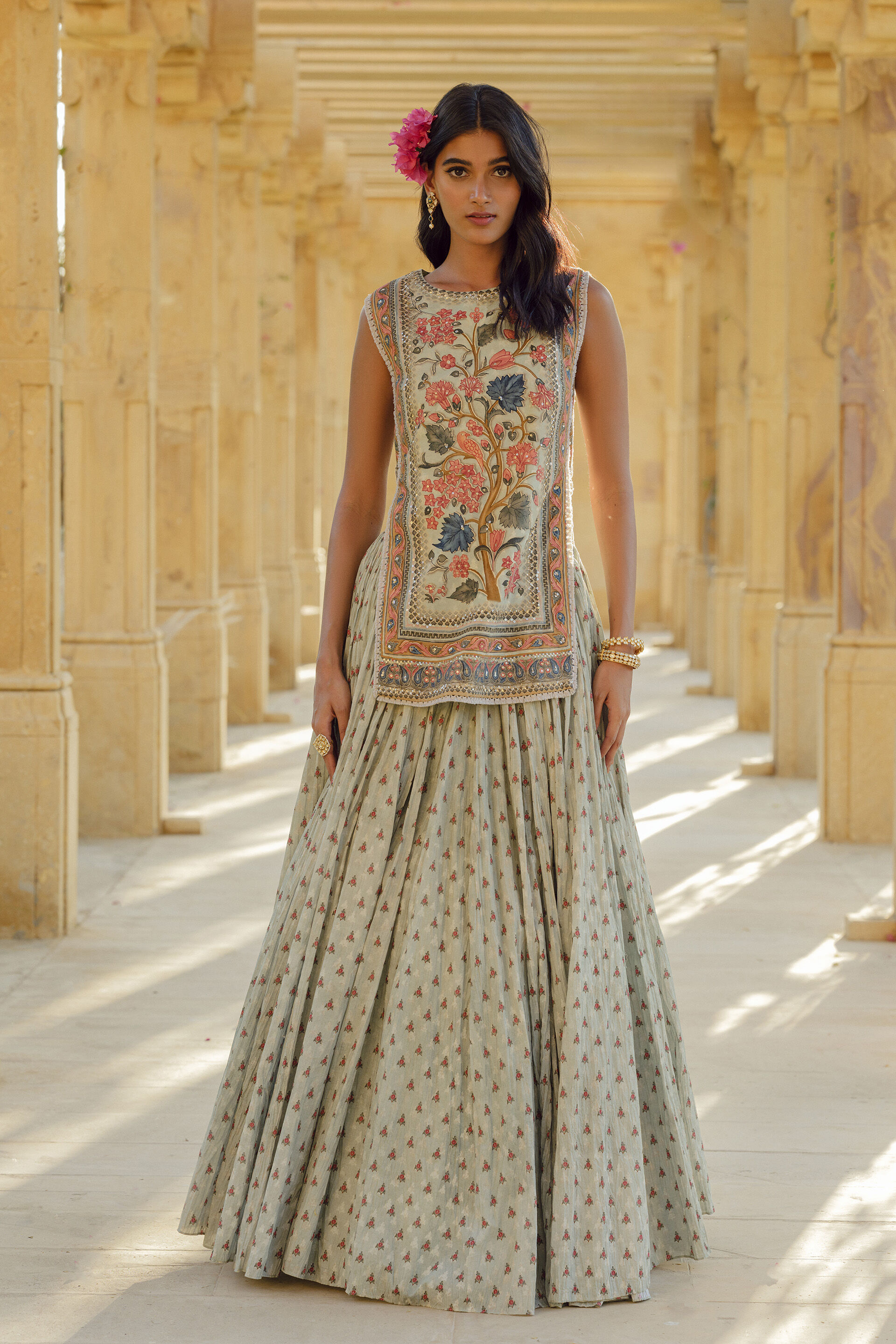 Azza Skirt Set - Sage