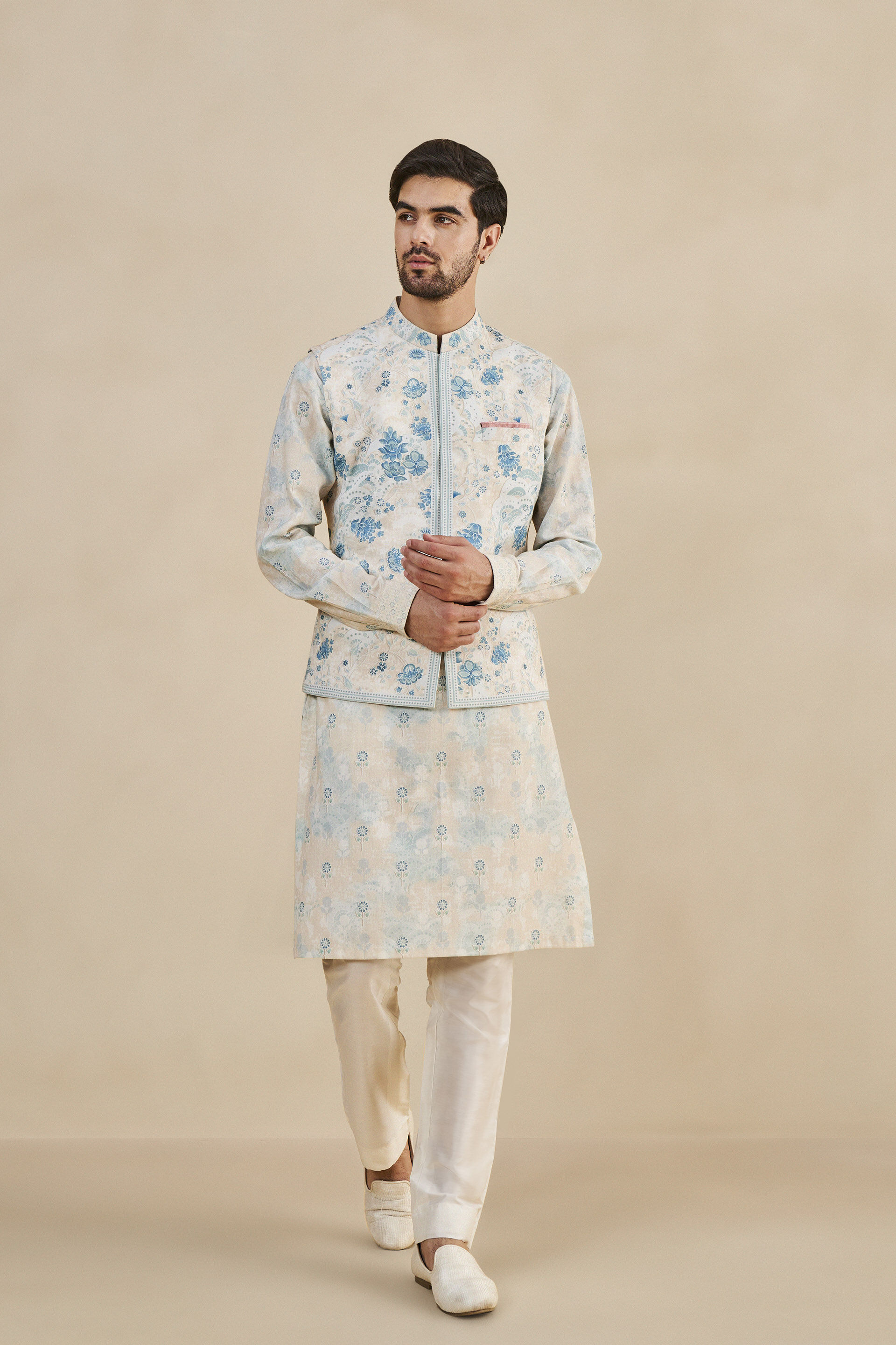 Buy Azael Nehru Jacket - Blue Online for Wedding from Anita Dongre