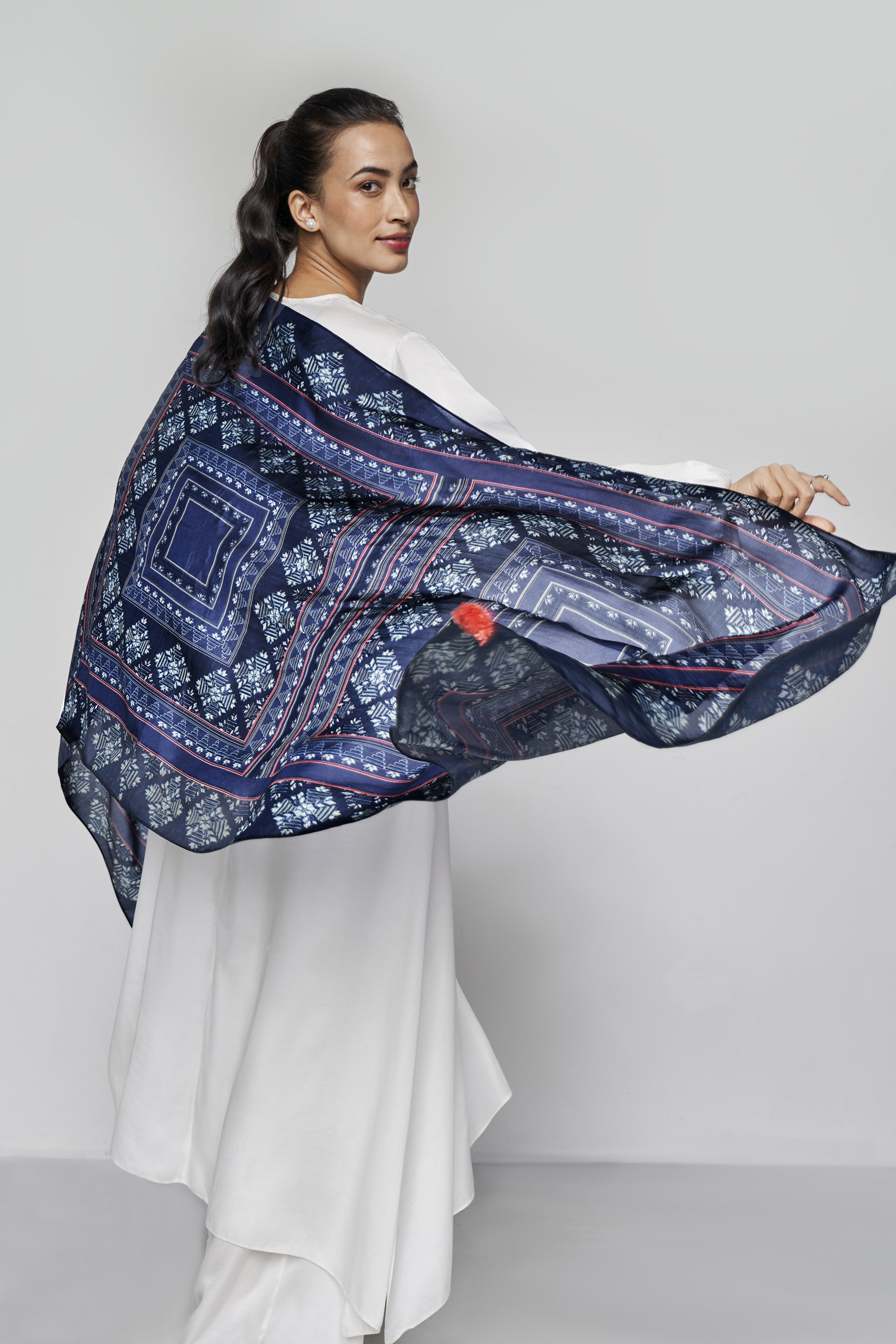 Malvasia Dupatta - Blue, Blue, image 1