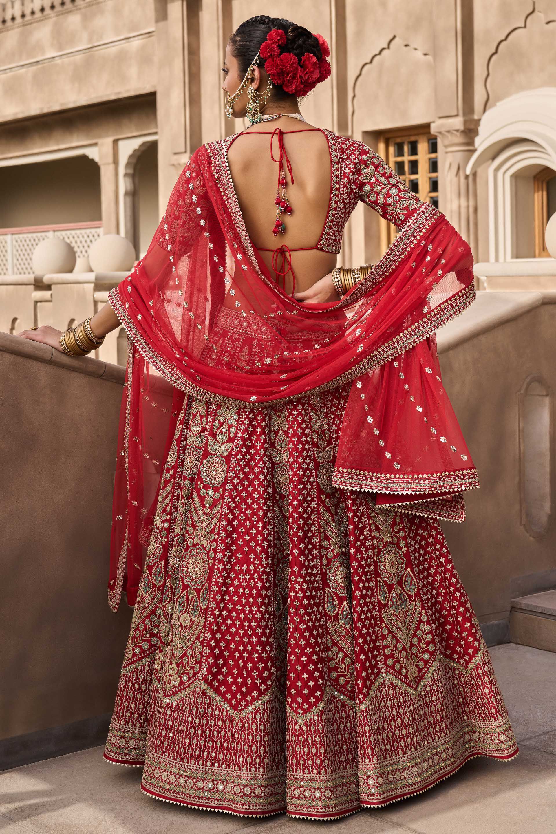 Gahina Lehenga - Red
