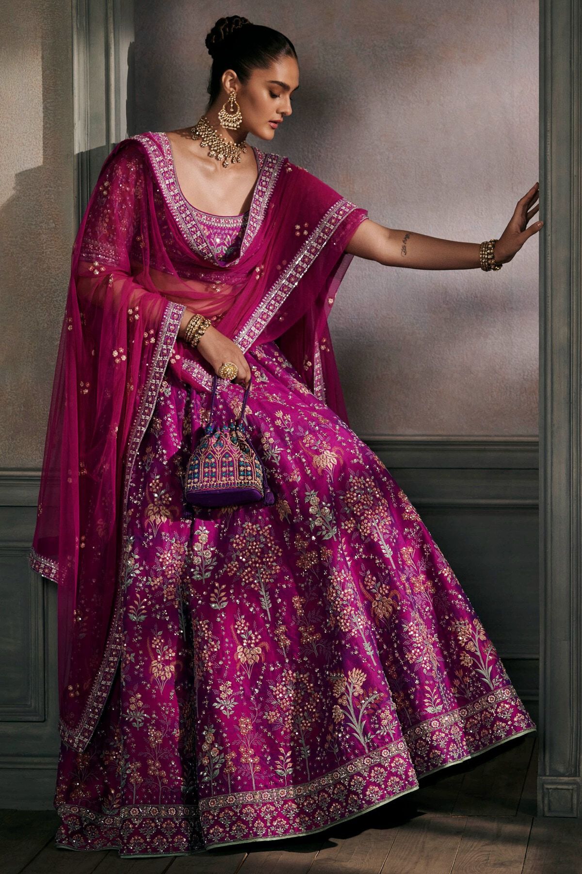 Mohi Lehenga Set - Purple