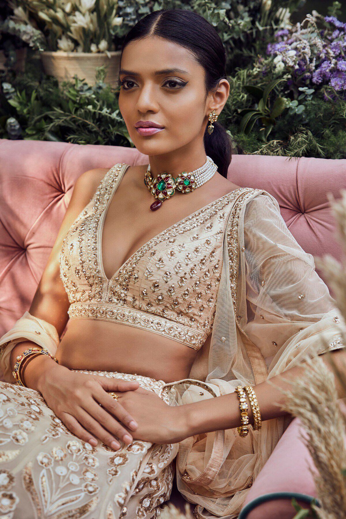 What does it take to create a chikankari lehenga fit for royalty? | Vogue  India