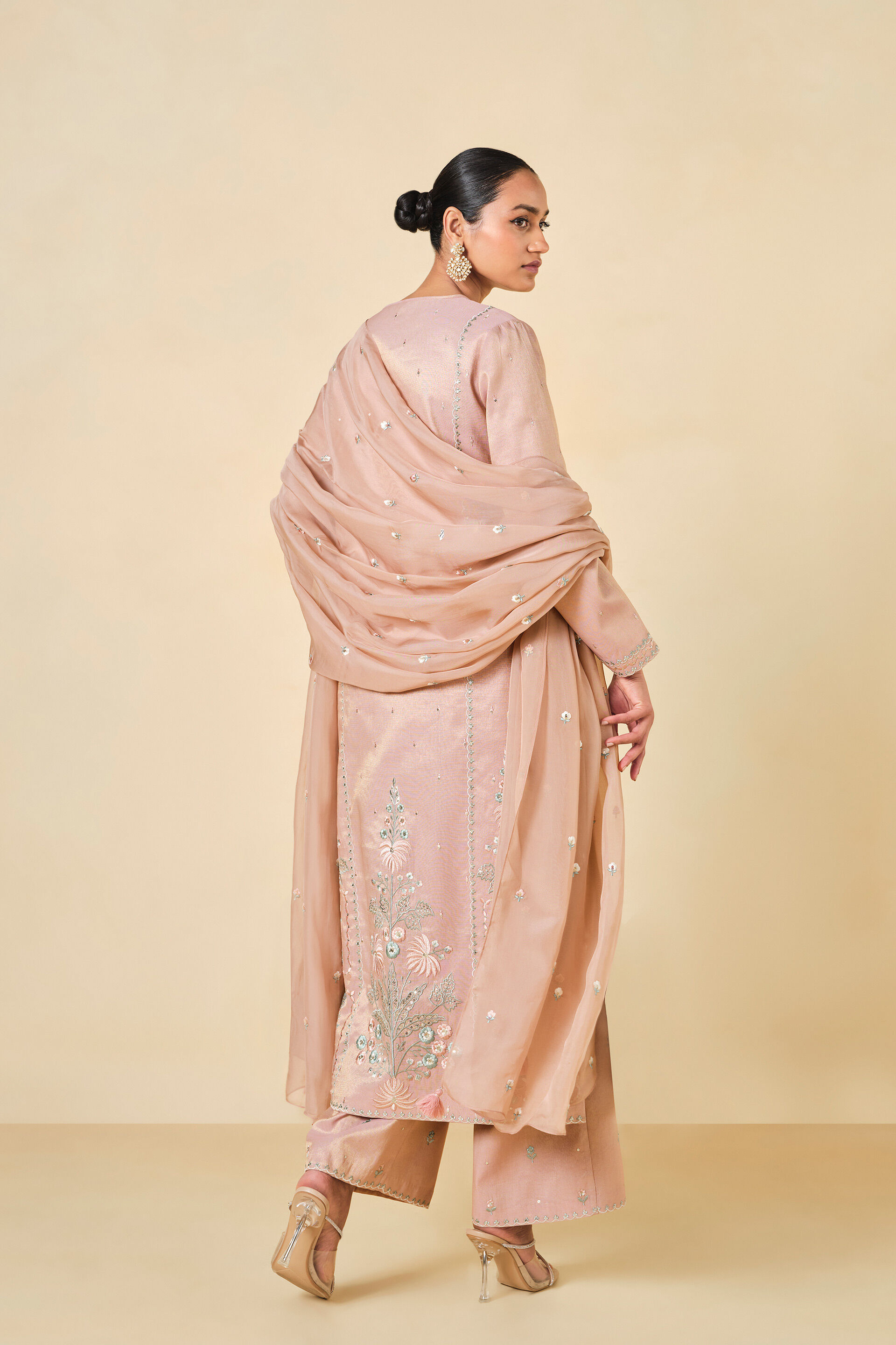 Ambudhi Embroidered Suit Set - Blush, Blush, image 3