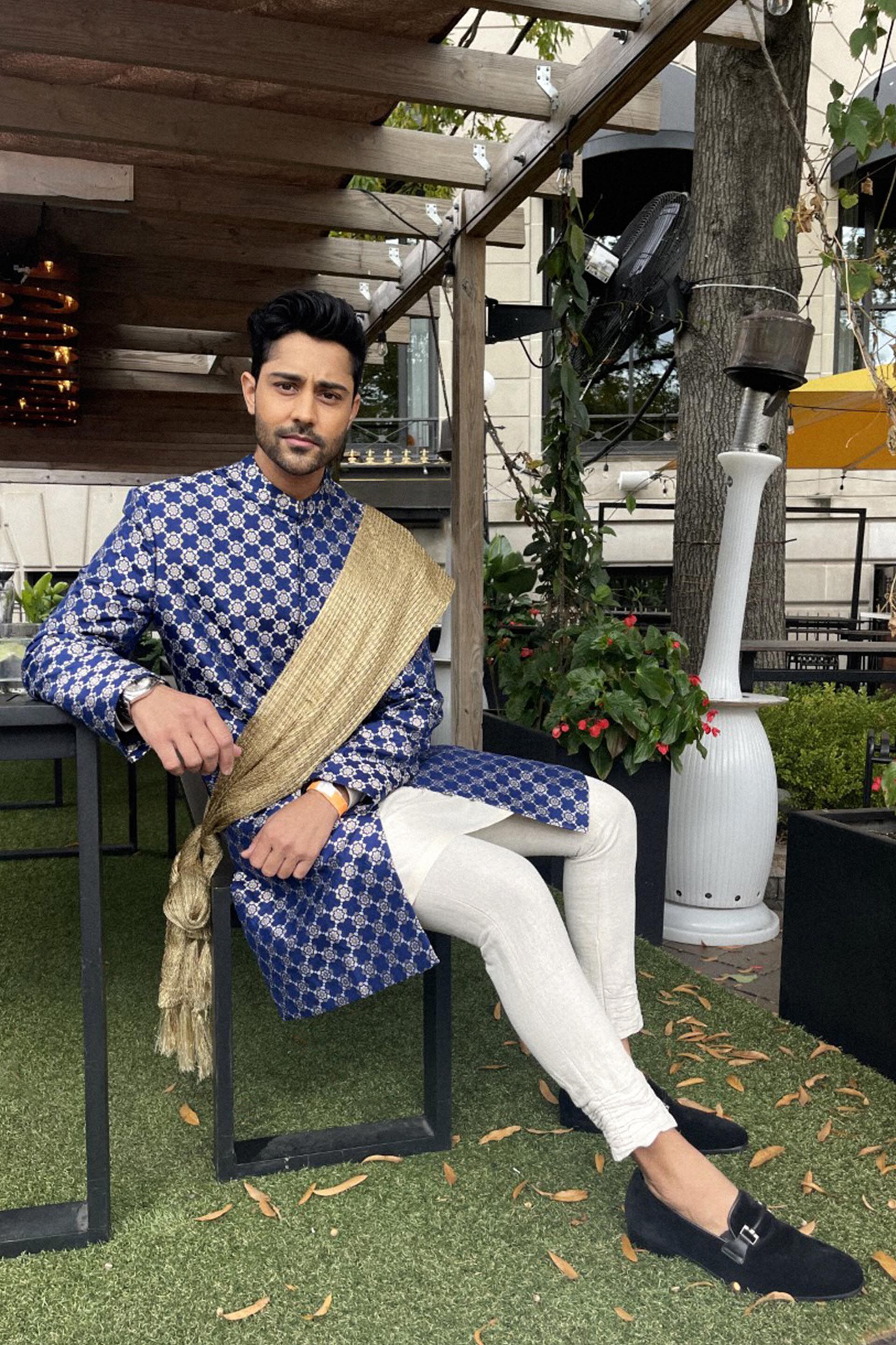 Jeet Sherwani- Navy, , image 3