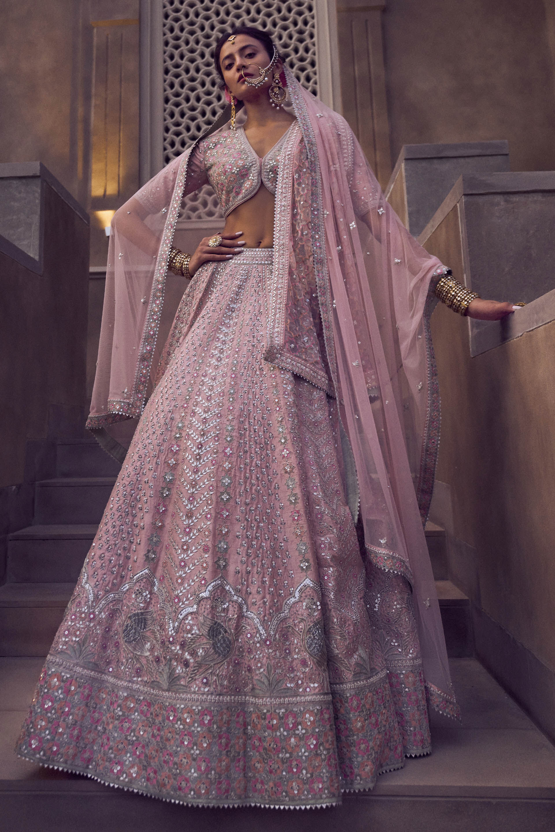 Ishtar Lehenga - Blush