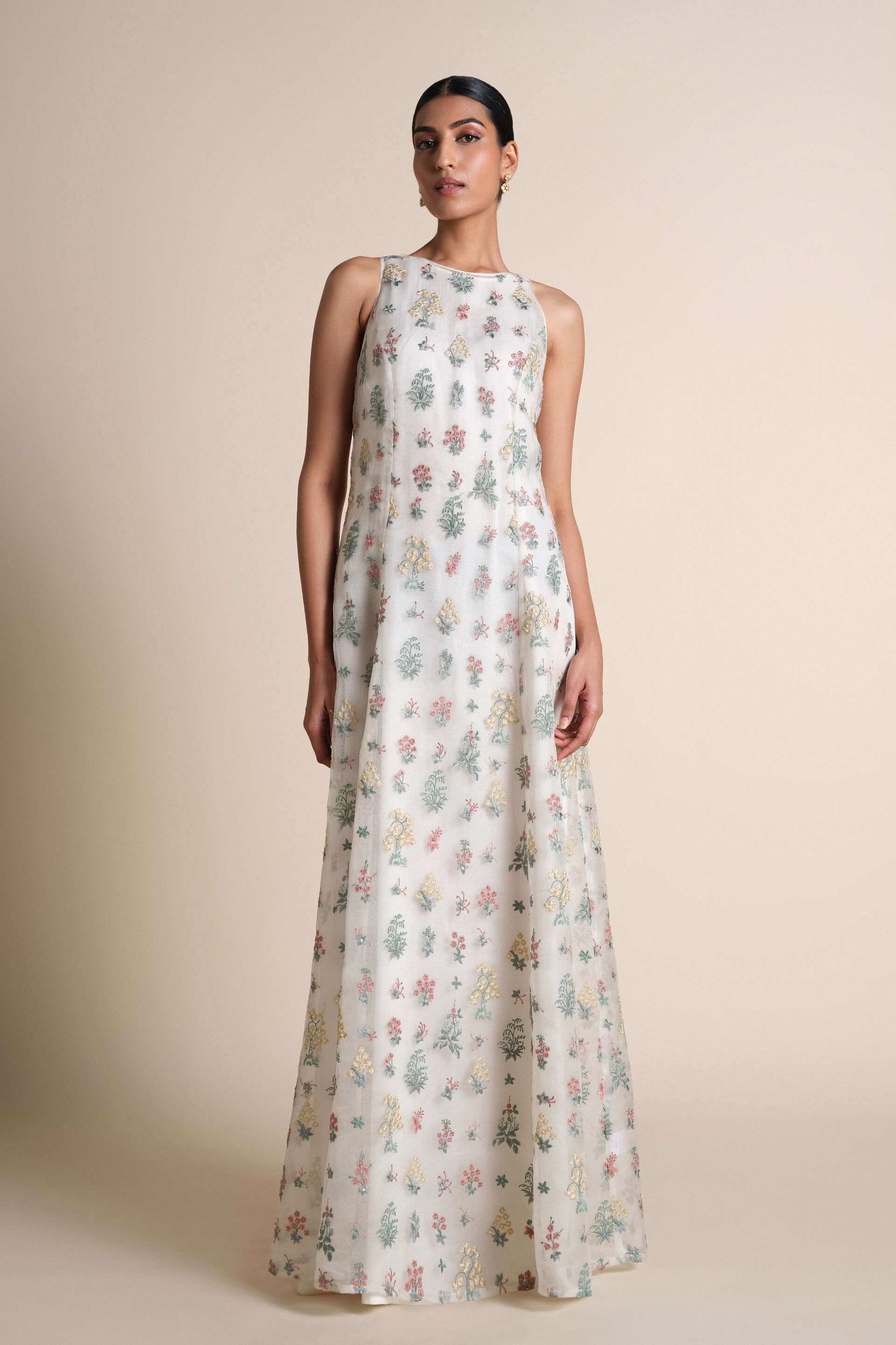 Sequoia Embroidered Silk Jacket Set - Ivory, Ivory, image 7