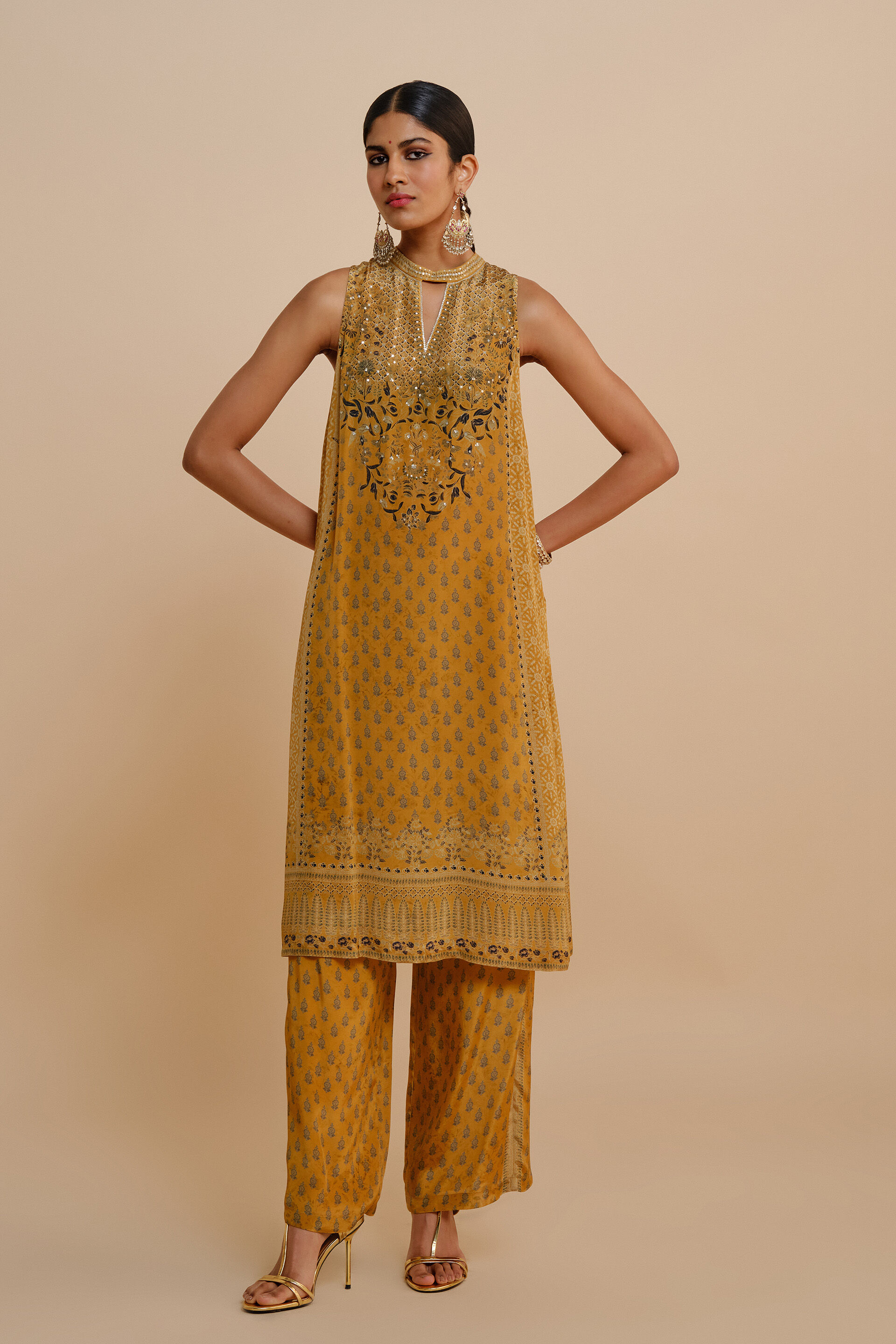Emira A-line Kurta Set - Yellow