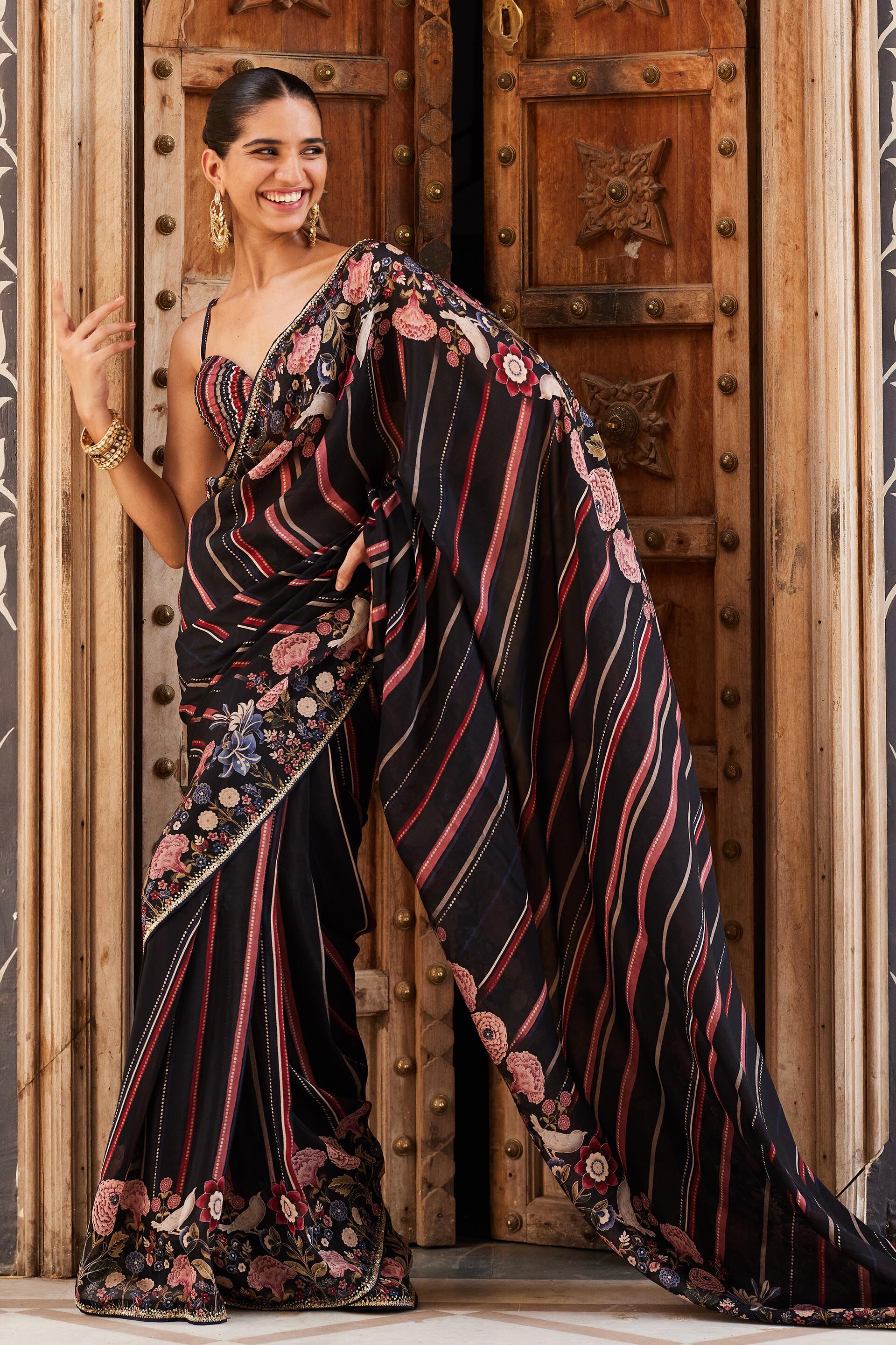 Ezha Saree - Black, Black, image 2