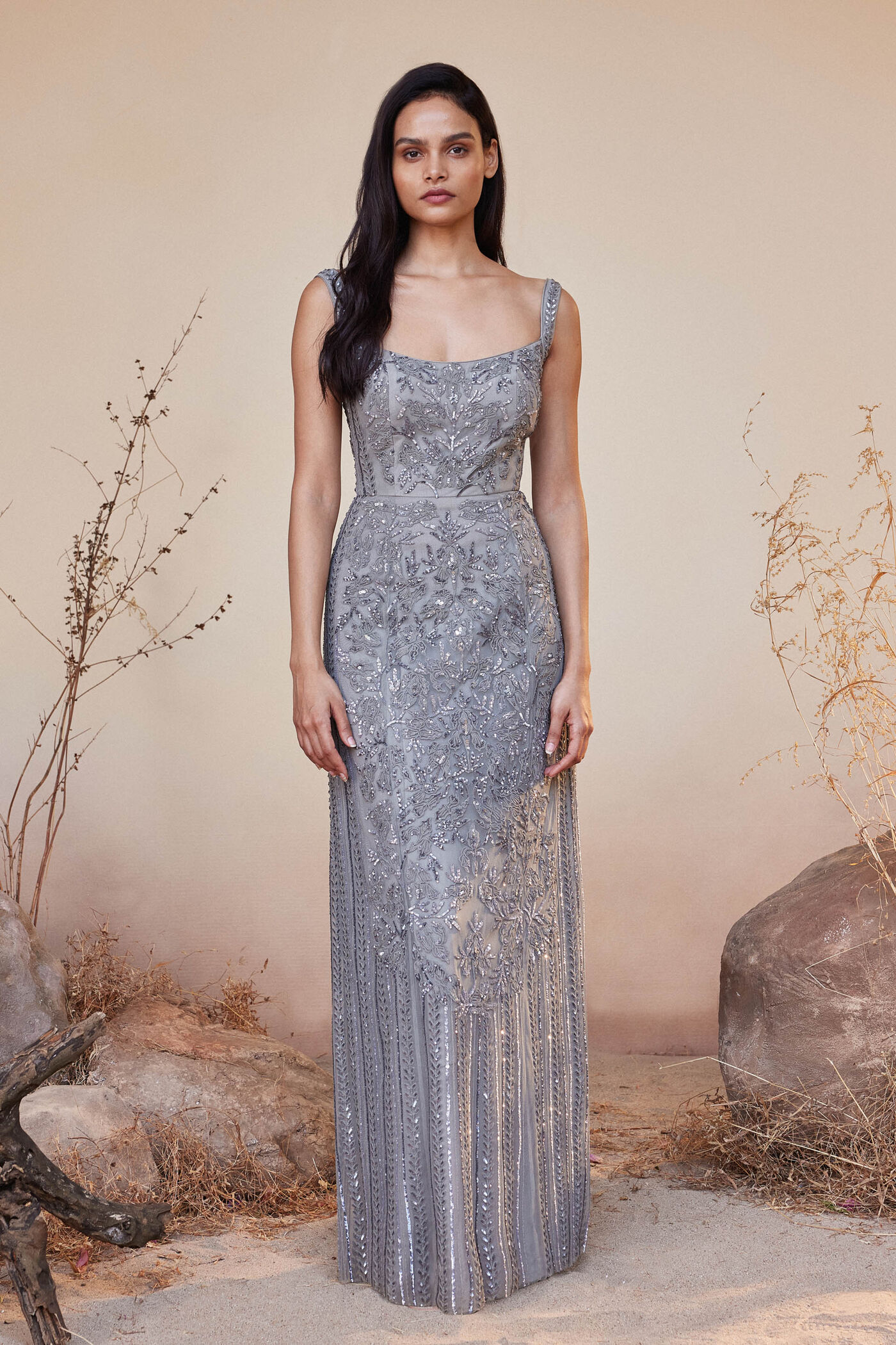Buy Designer Stardust Embroidered Cord Gown - Grey Online for Women from Anita Dongre F22SR16_GREY Buy Designer Stardust Embroidered Cord Gown - Grey Online for Women from Anita Dongre F22SR16_GREY