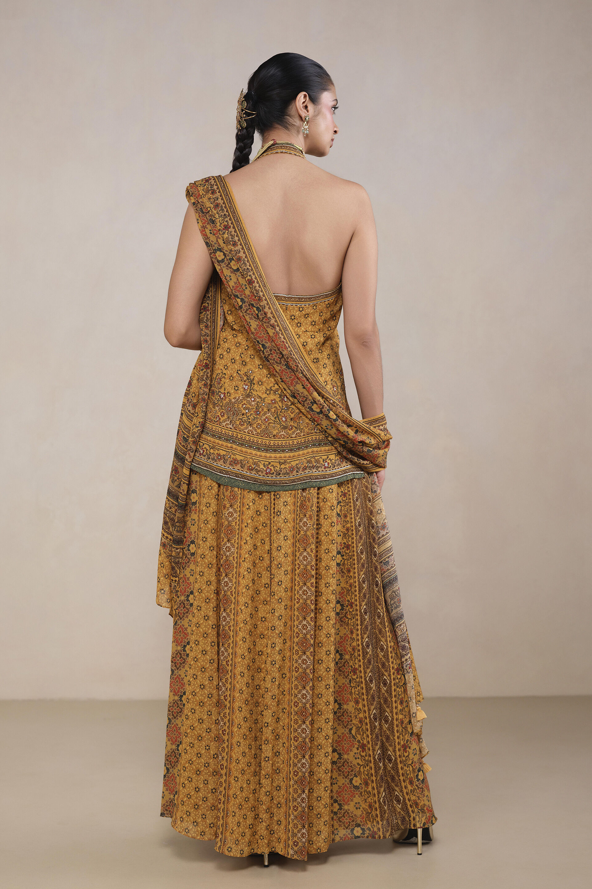 Amara Printed Suit Set in Yellow