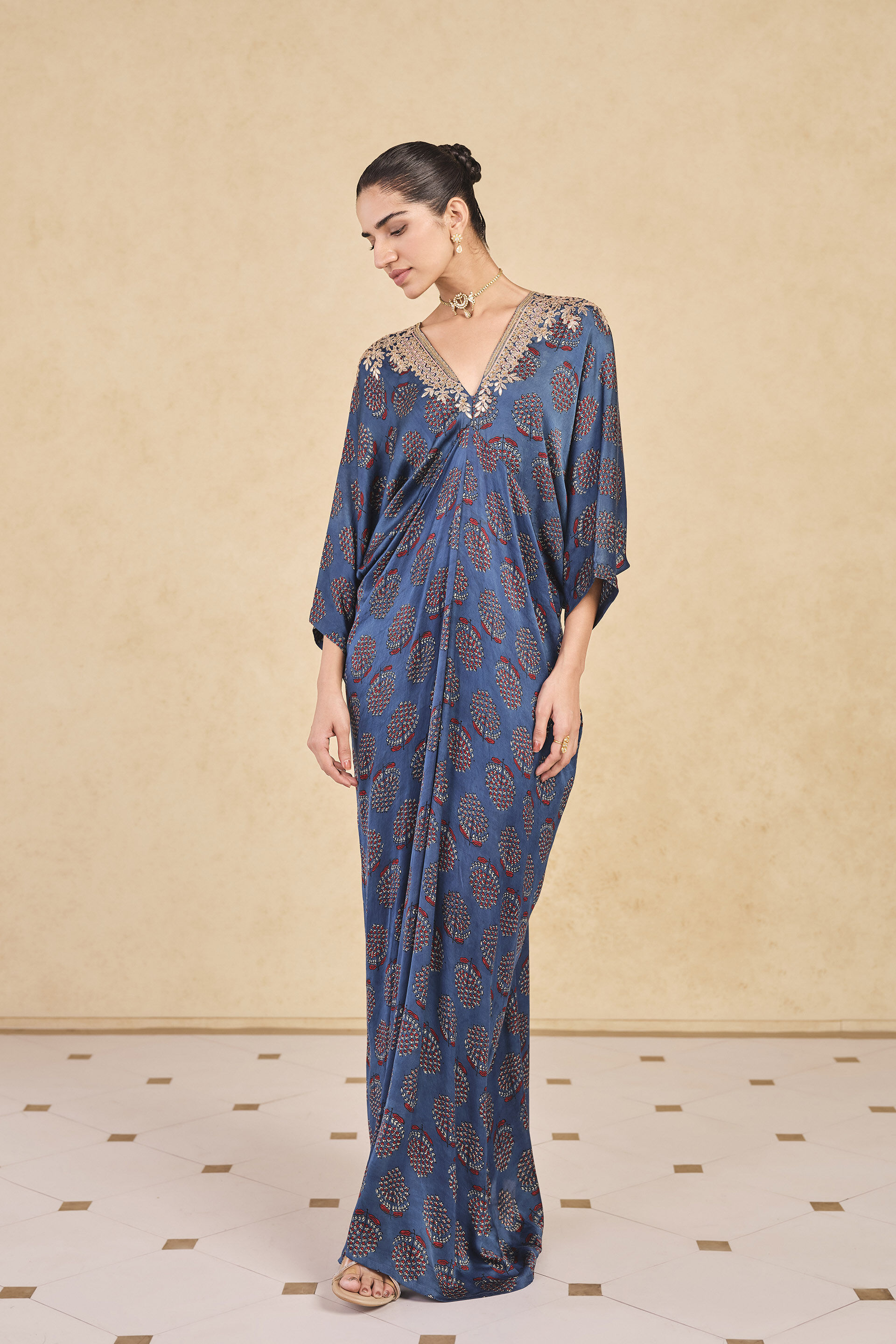 Drongo Printed Kaftan - Blue, Blue, image 1