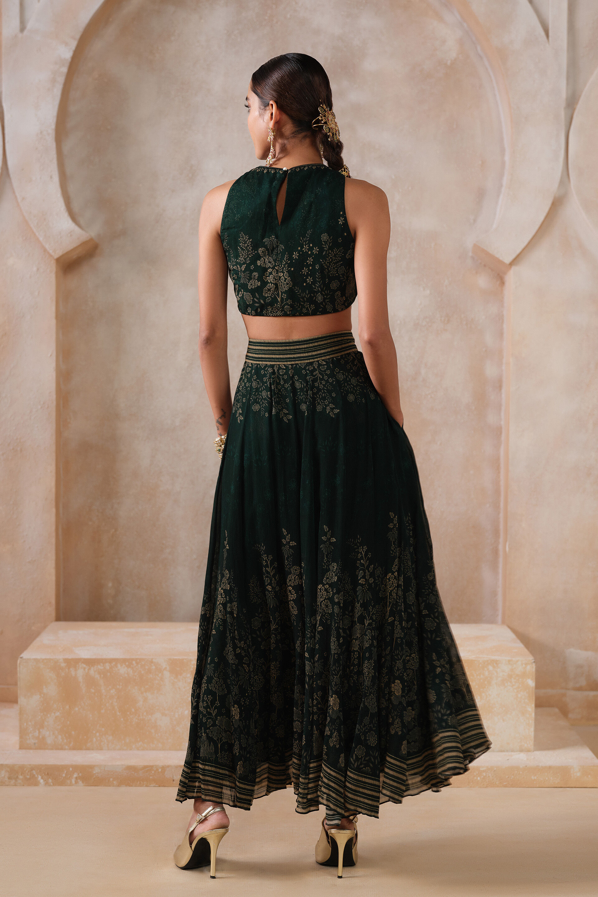 Noorayn Skirt Set - Green