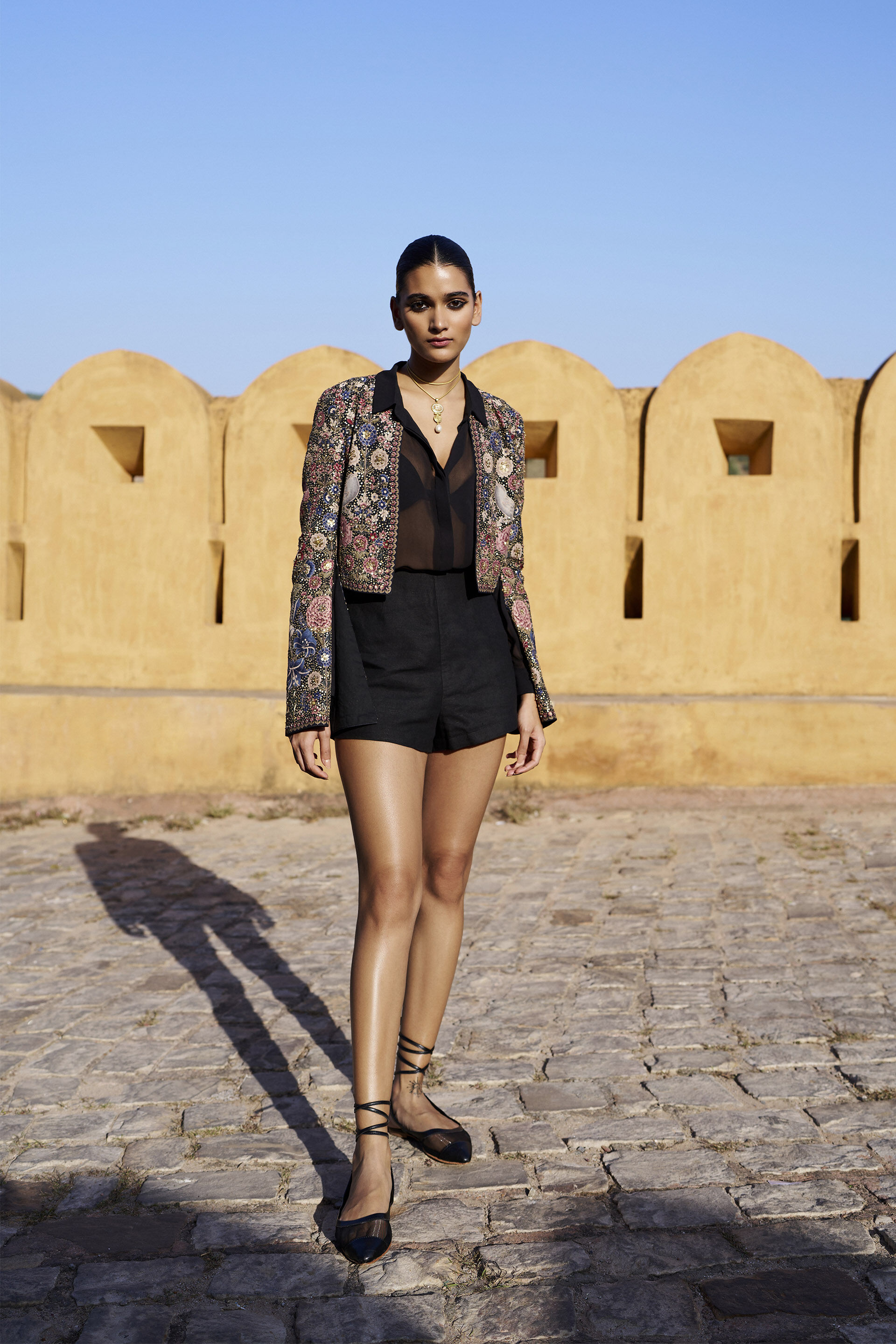 Songs Of The Forest Embroidered Silk Set - Black, Black, image 3