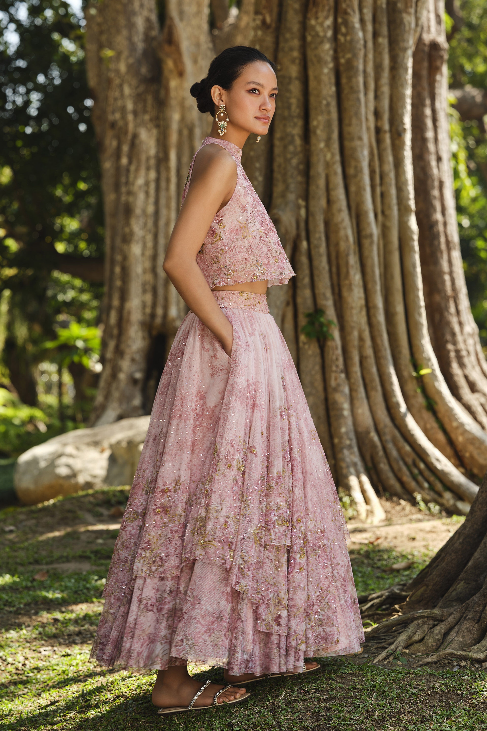 Buy Designer Seraphim Embroidered Skirt Set - Blush Online