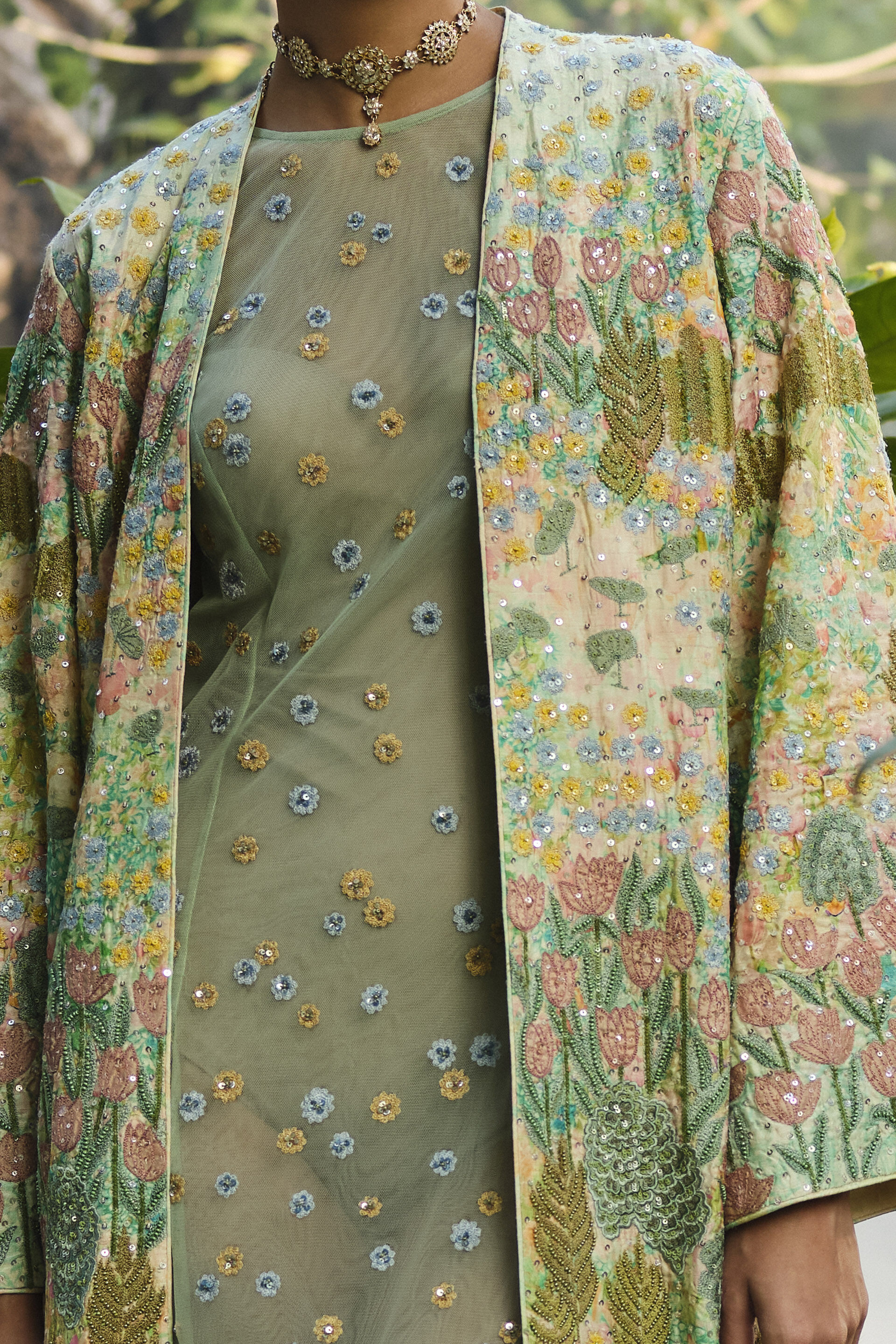 Lakeforest Embroidered Jacket Set - Sage, Sage, image 3