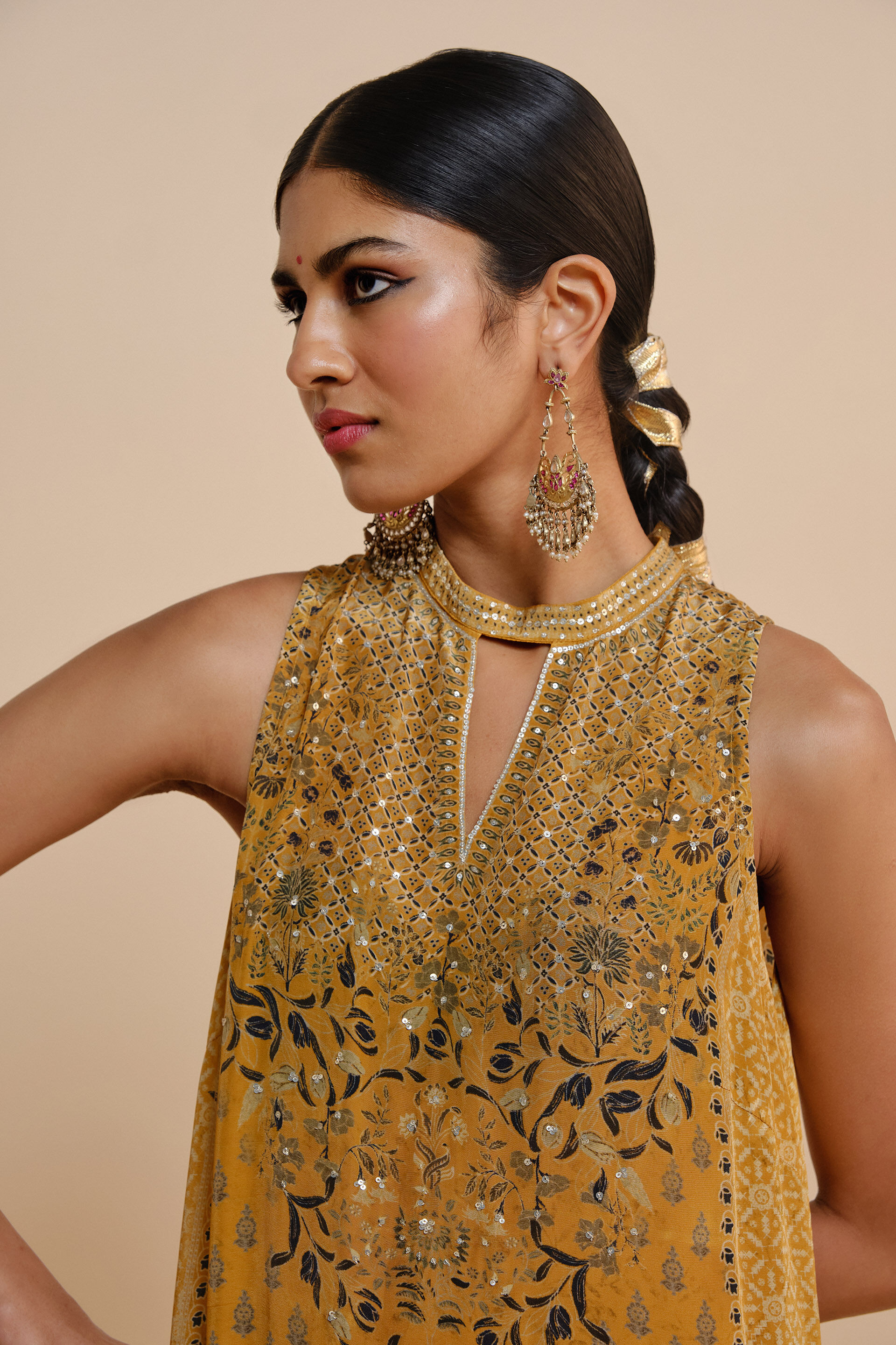 Emira A-line Kurta Set - Yellow, Yellow, image 4