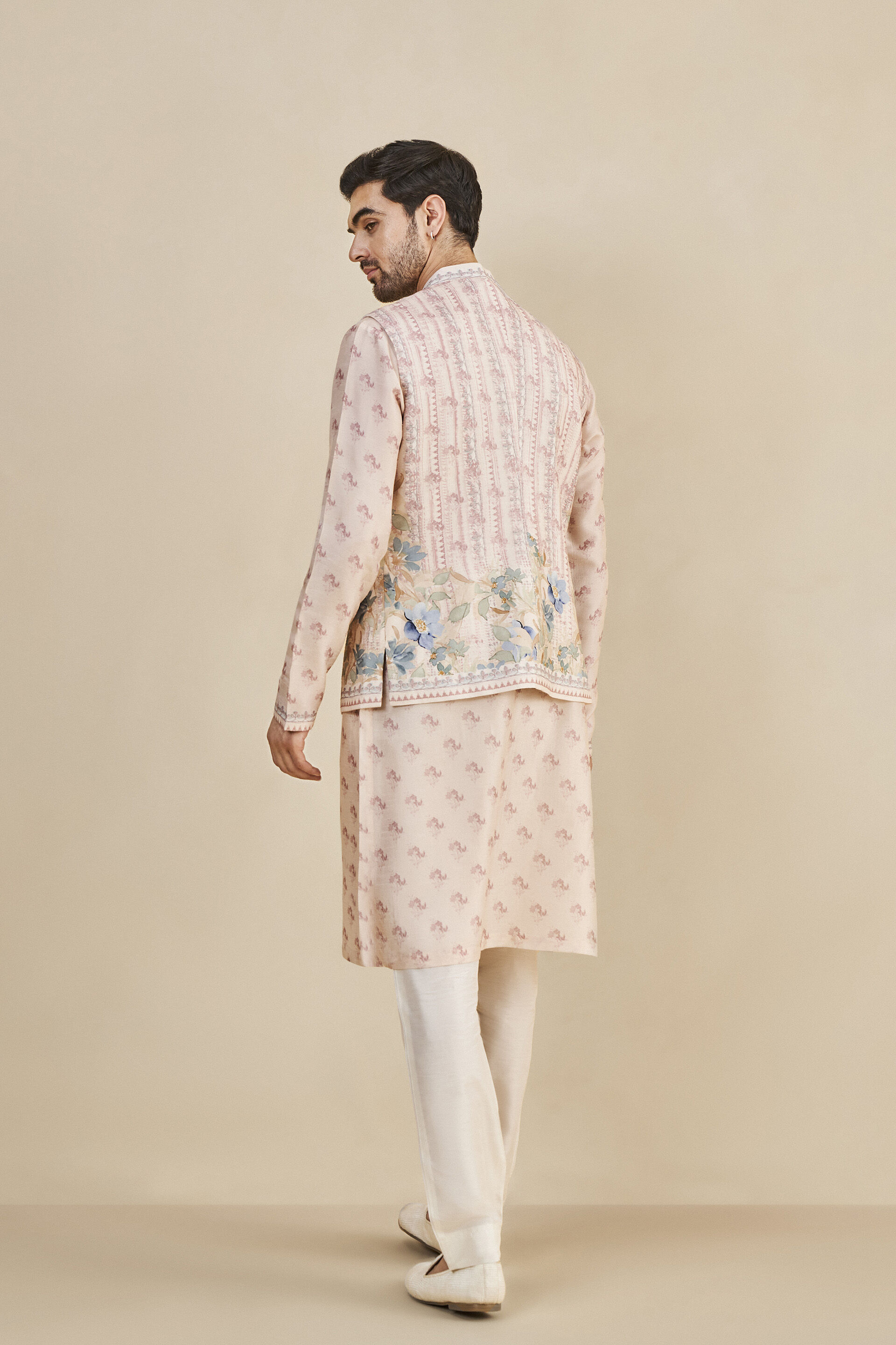 Rohak Nehru Jacket - Salmon, Salmon, image 3