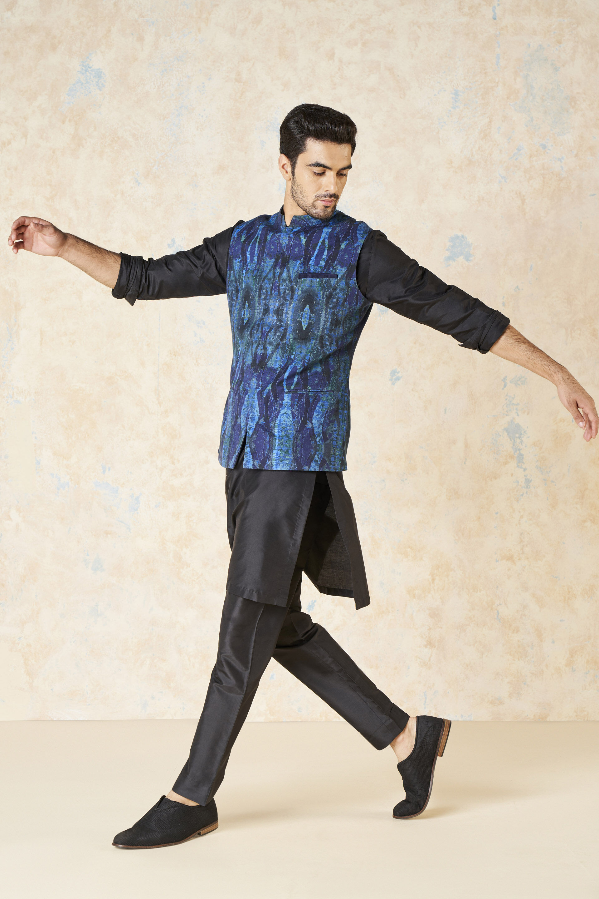 Adhrit Nehru Jacket - Blue, Blue, image 2