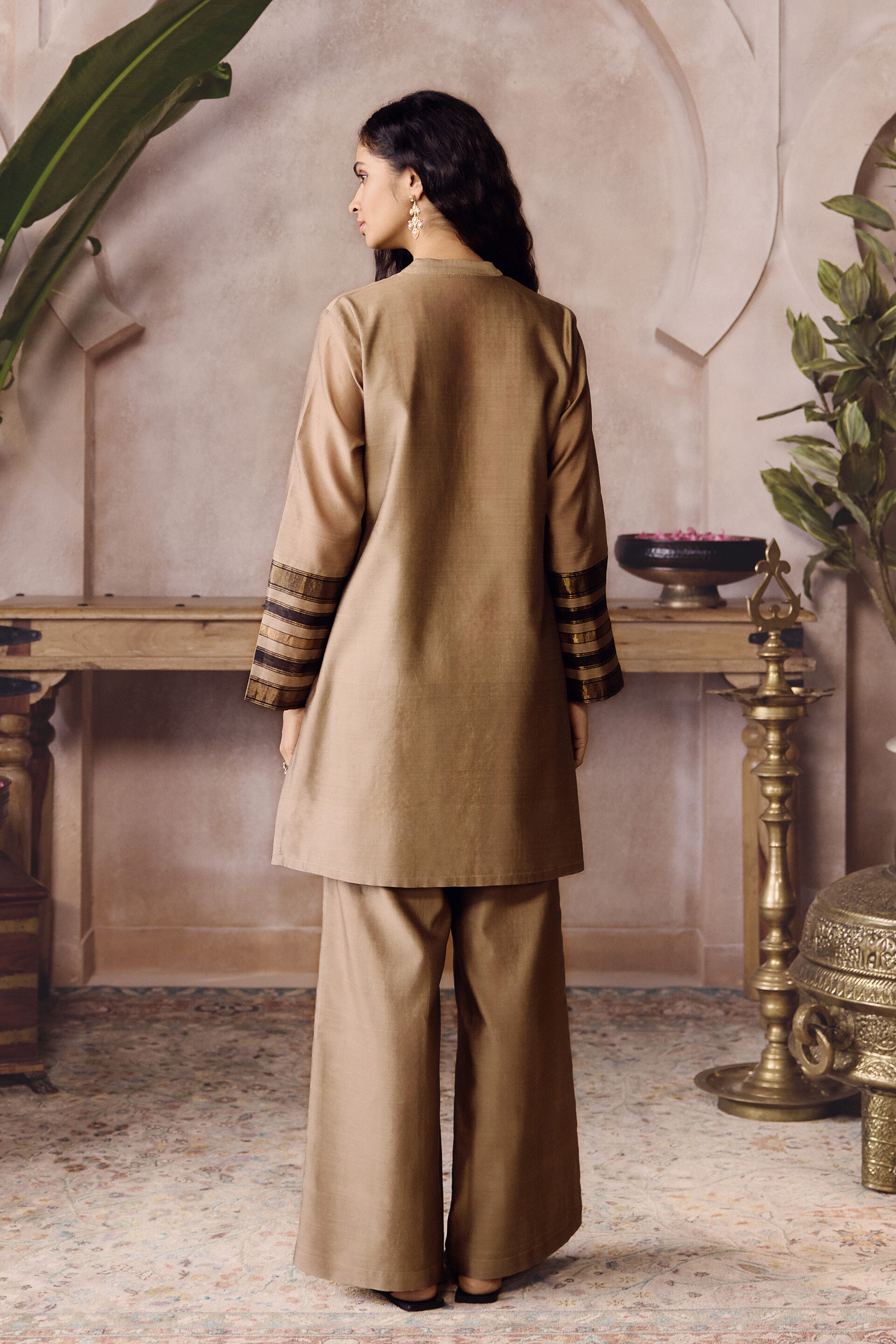 Glyn Handwoven Maheshwari Co-ord - Gold