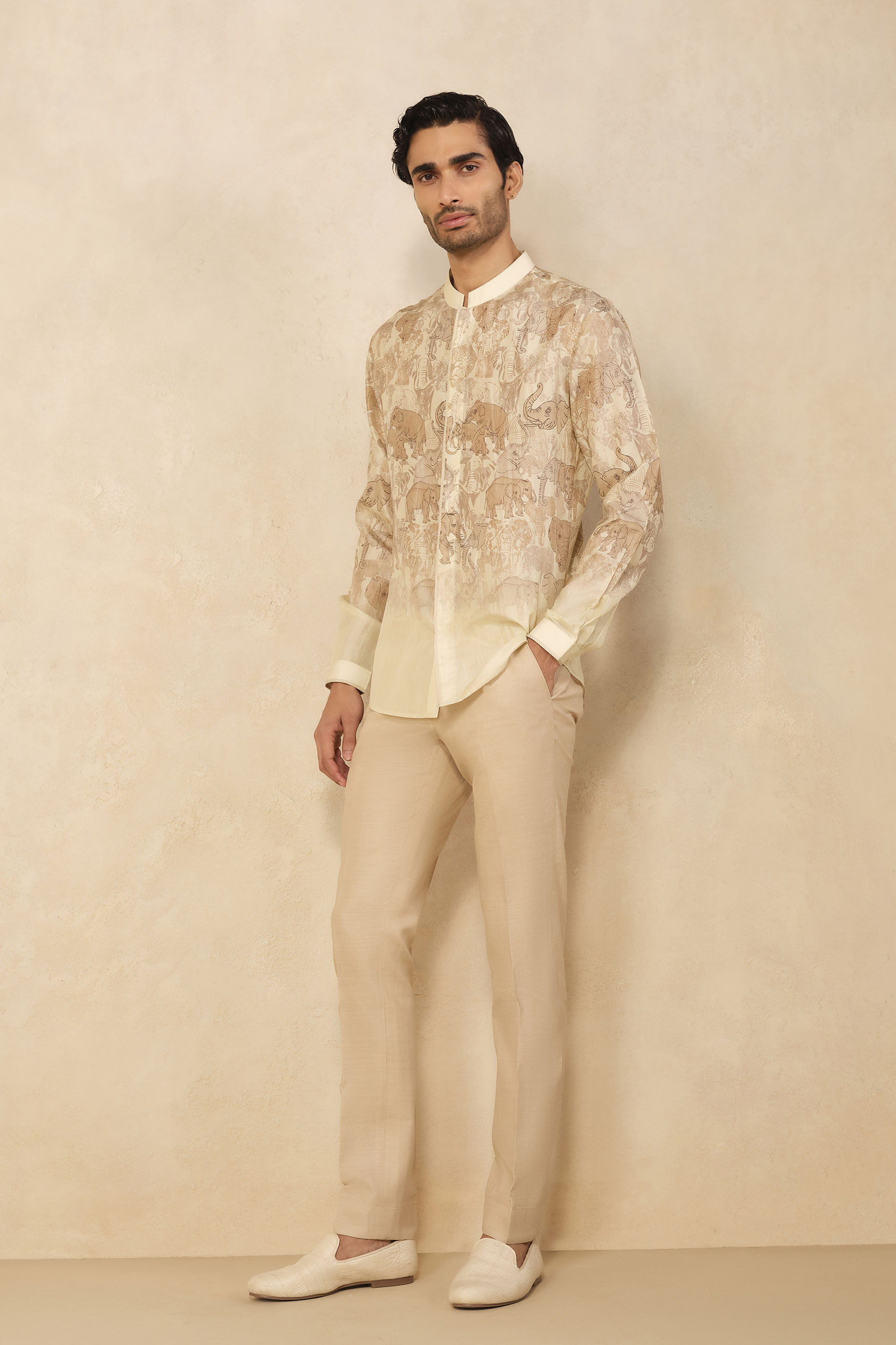Zyad Silk Shirt - Cream, Cream, image 3