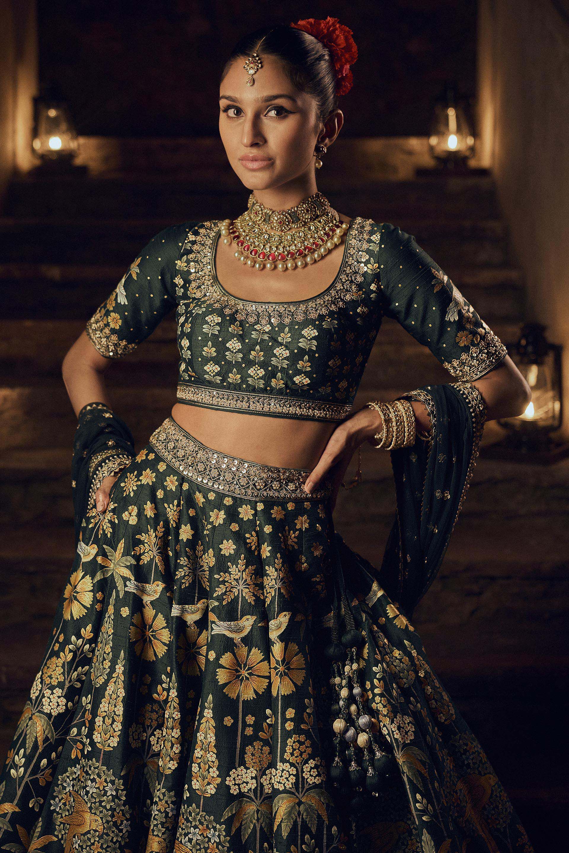 Kimaya Lehenga Green
