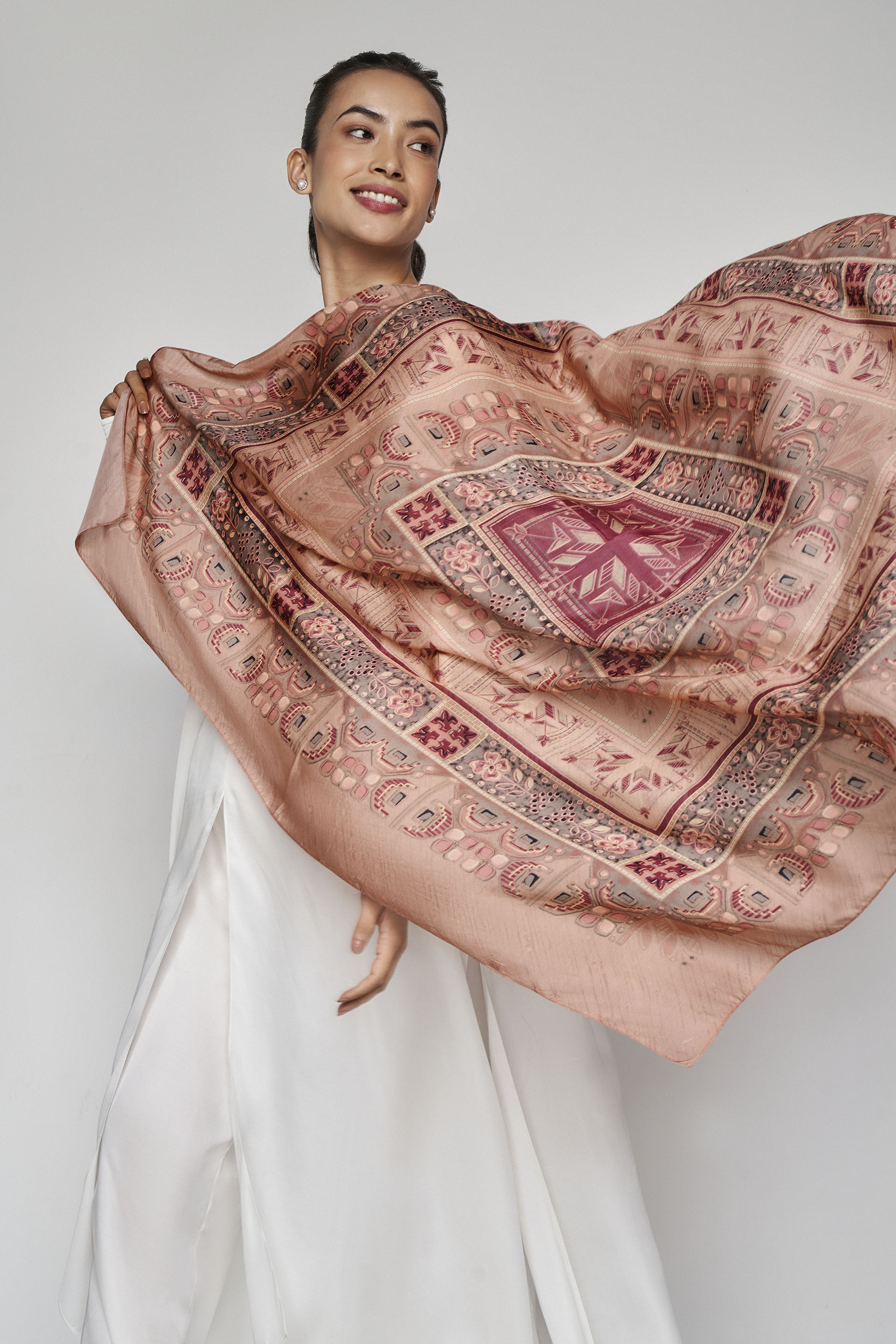 Pink scarf online deals