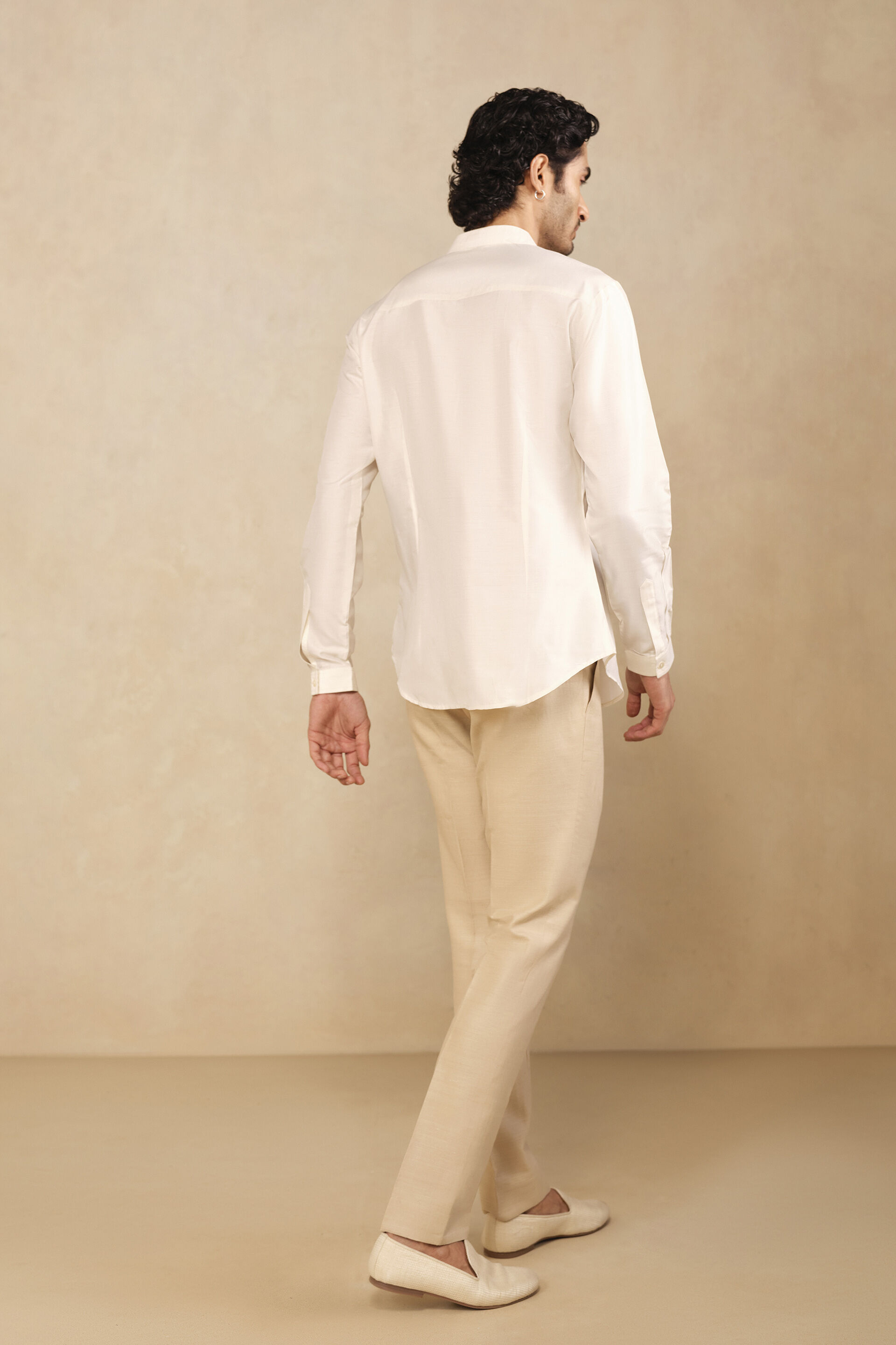 Adnan Silk Shirt- Off White, Off White, image 2