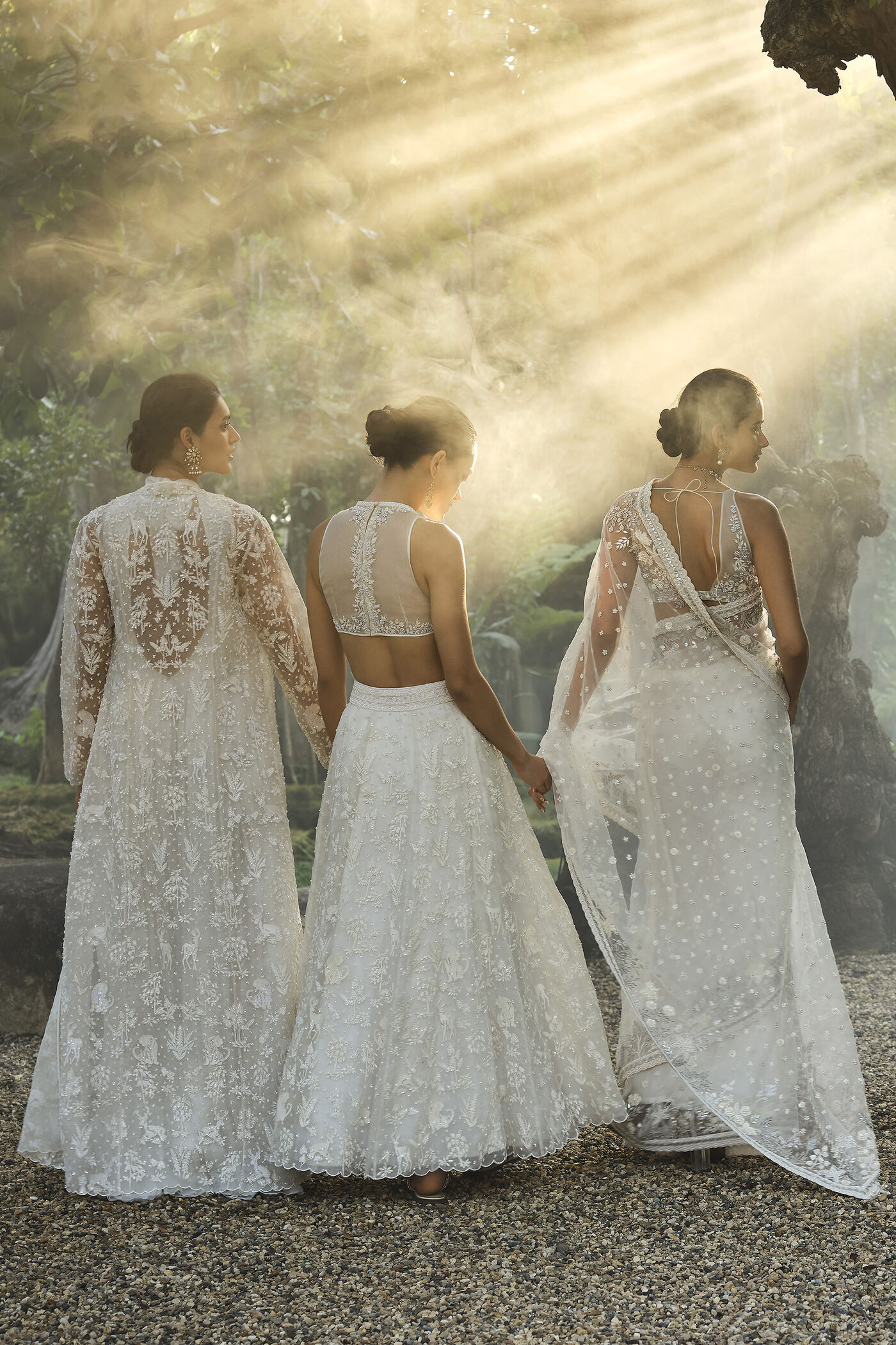 Buy Designer Mountain Mist Embroidered Jacket Set Cream Online from