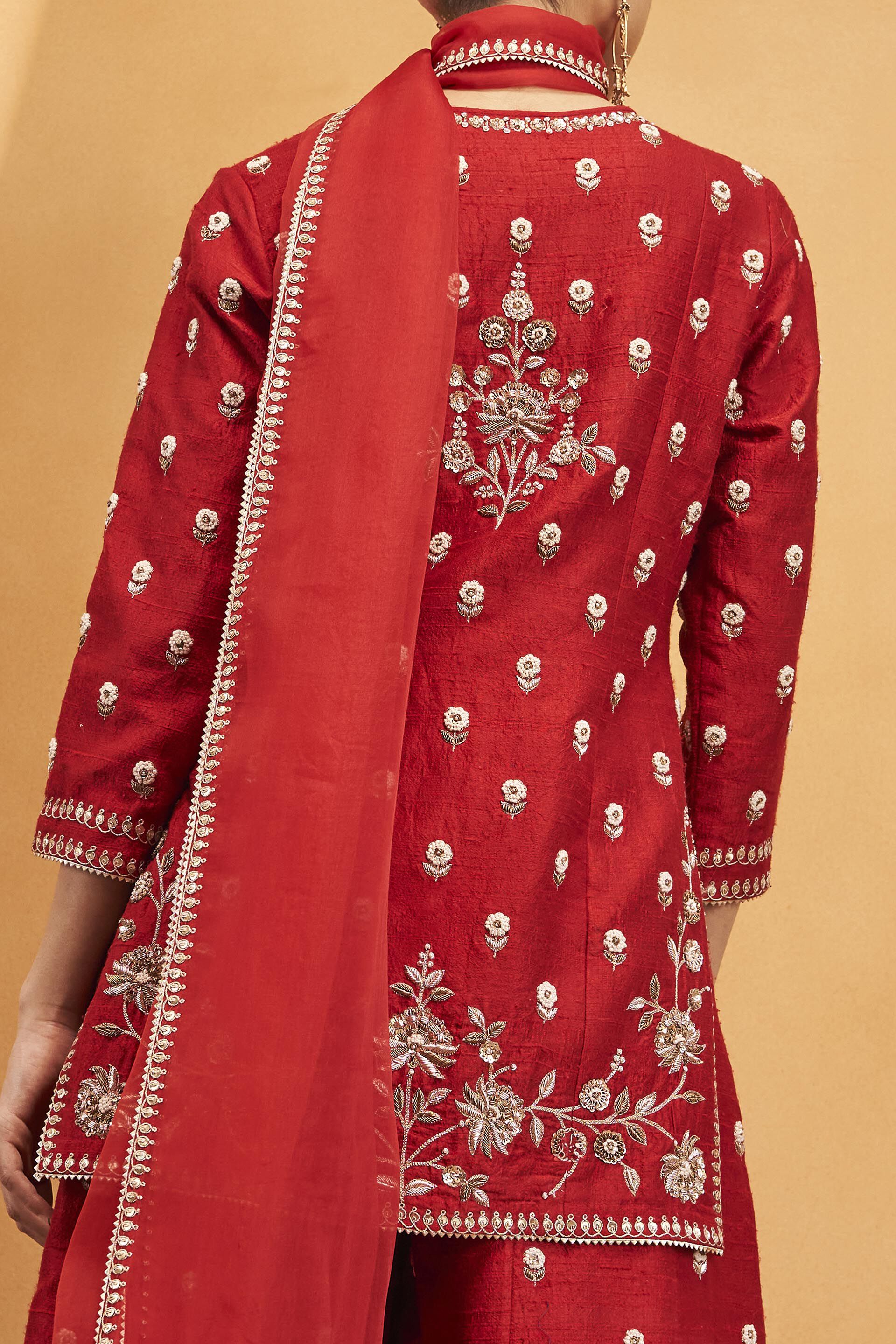 Buy Designer Sahba Suit Set Red Online from Anita Dongre