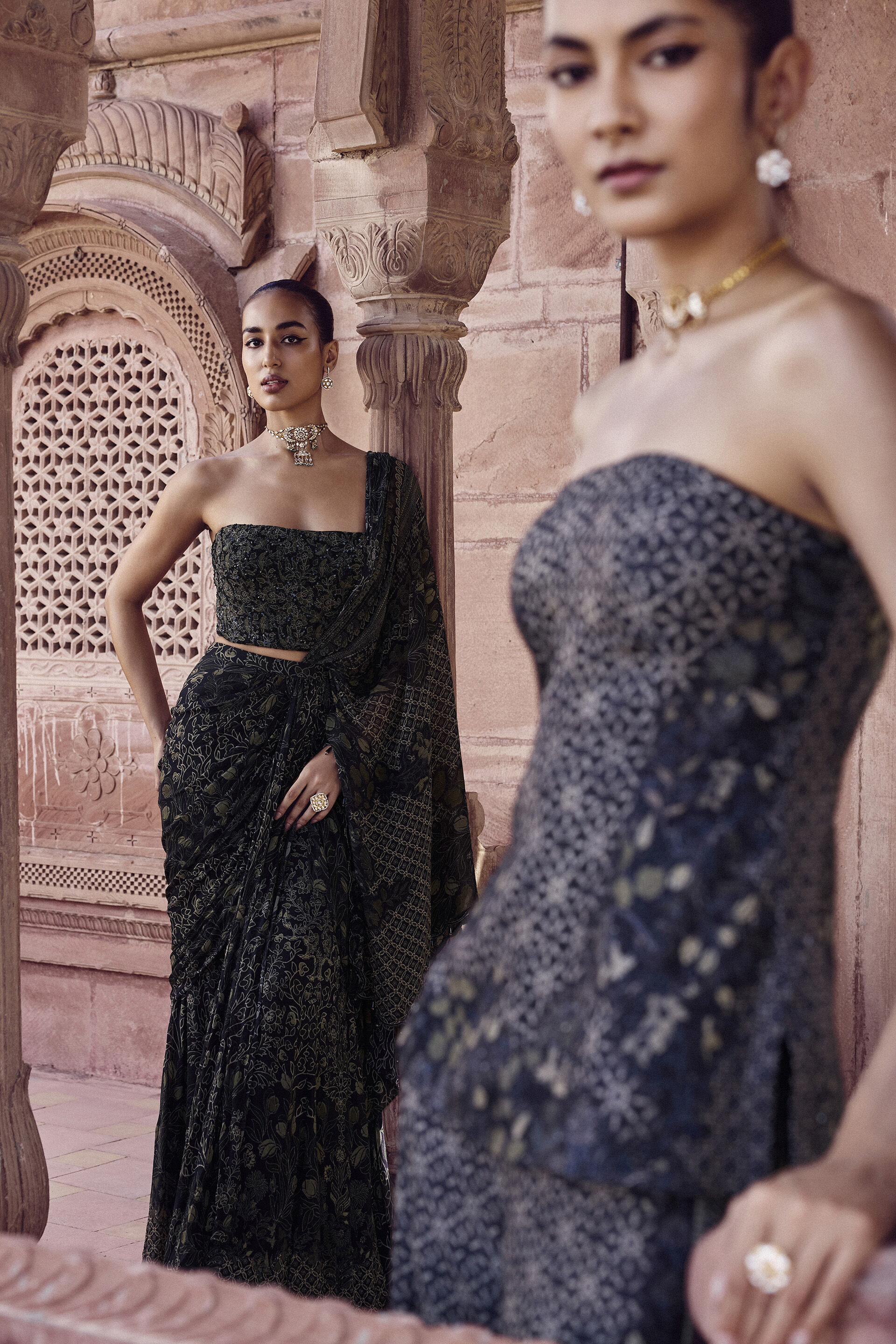 Aruvi Silk Pant Set - Black, Black, image 4