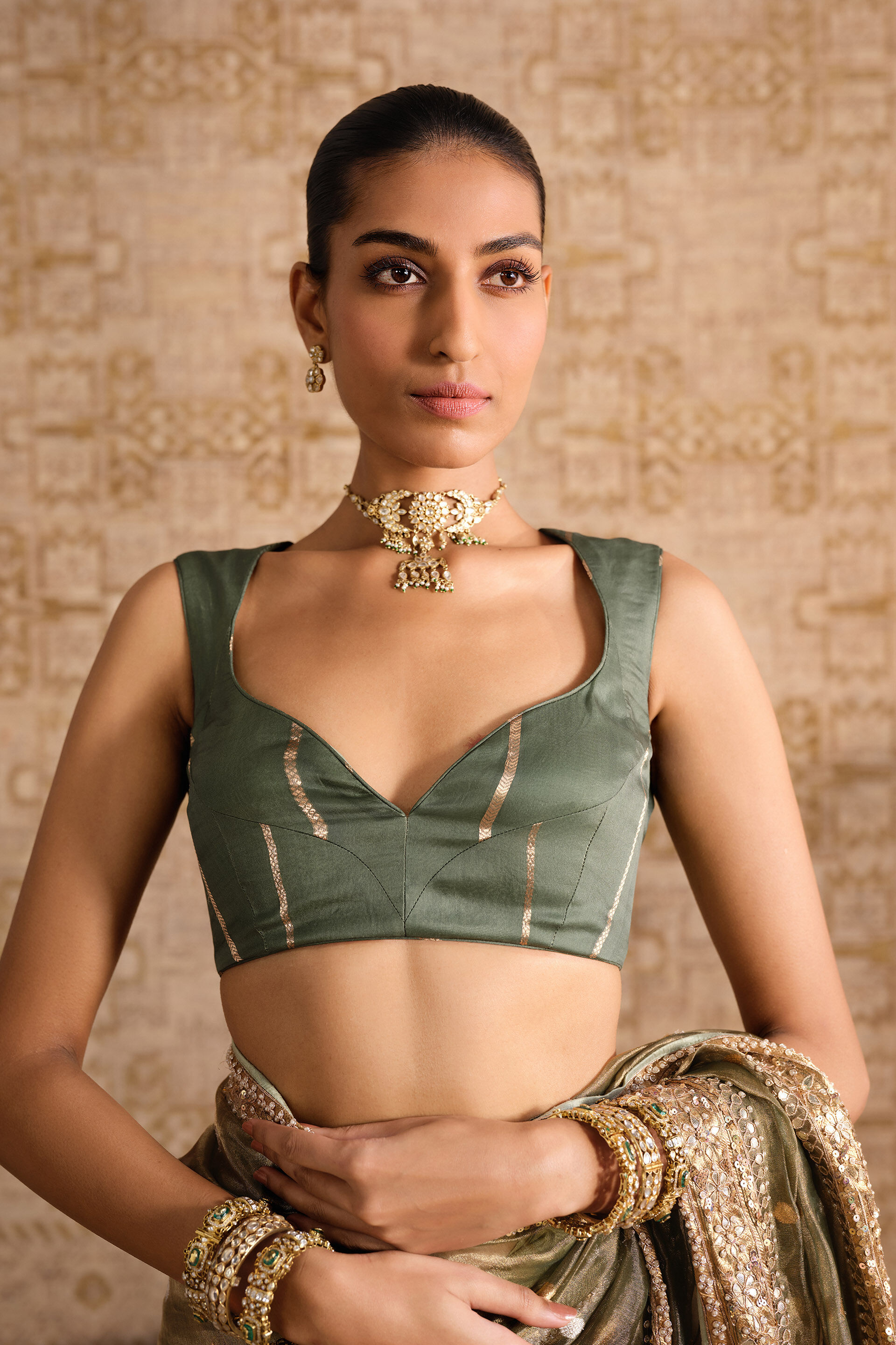 Devya Handwoven Benarasi Silk Saree - Sage, Sage, image 5