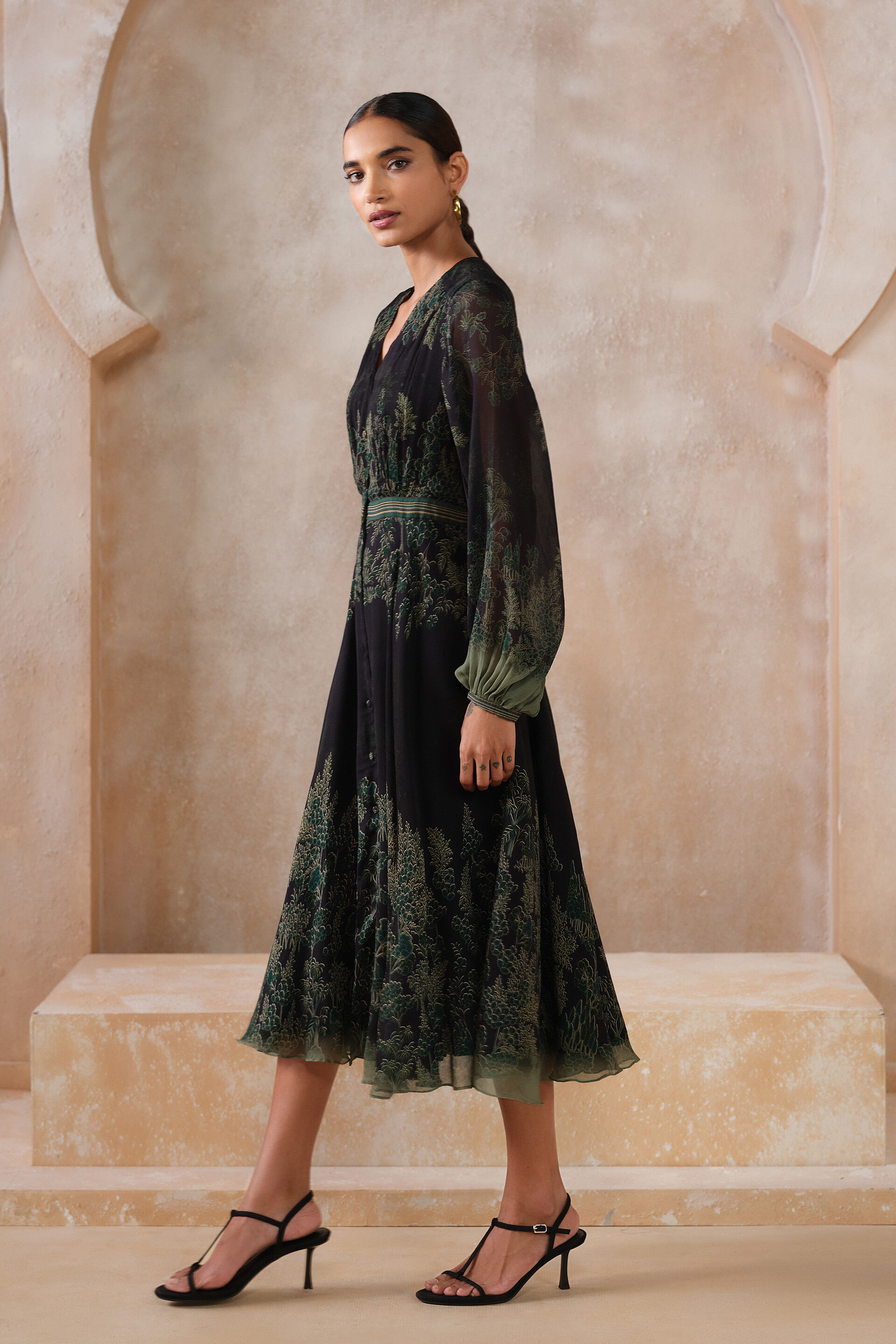 Chrysanthe Dress - Black, Black, image 4
