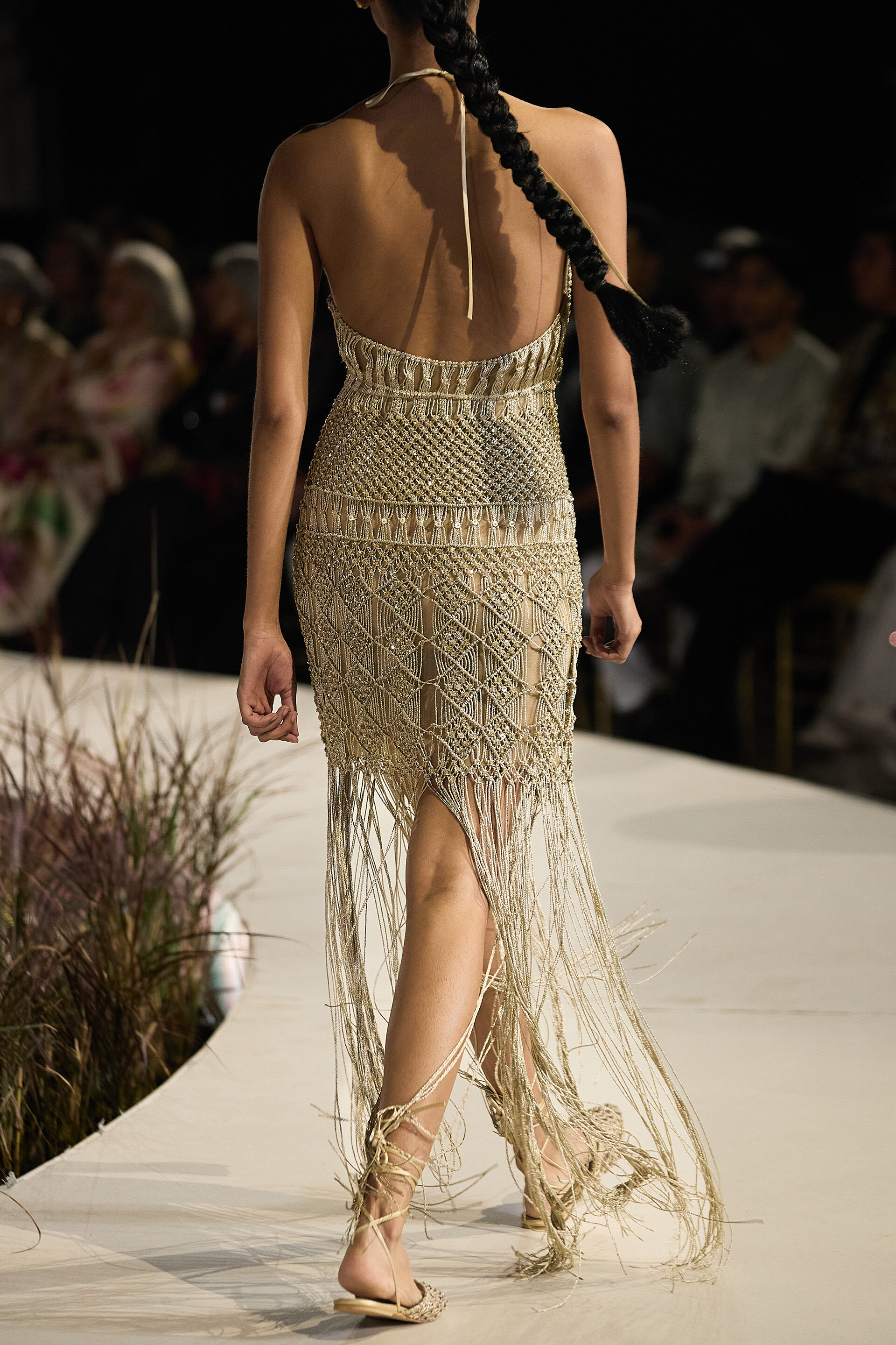 Zenebe Macrame Gown - Gold, Gold, image 2