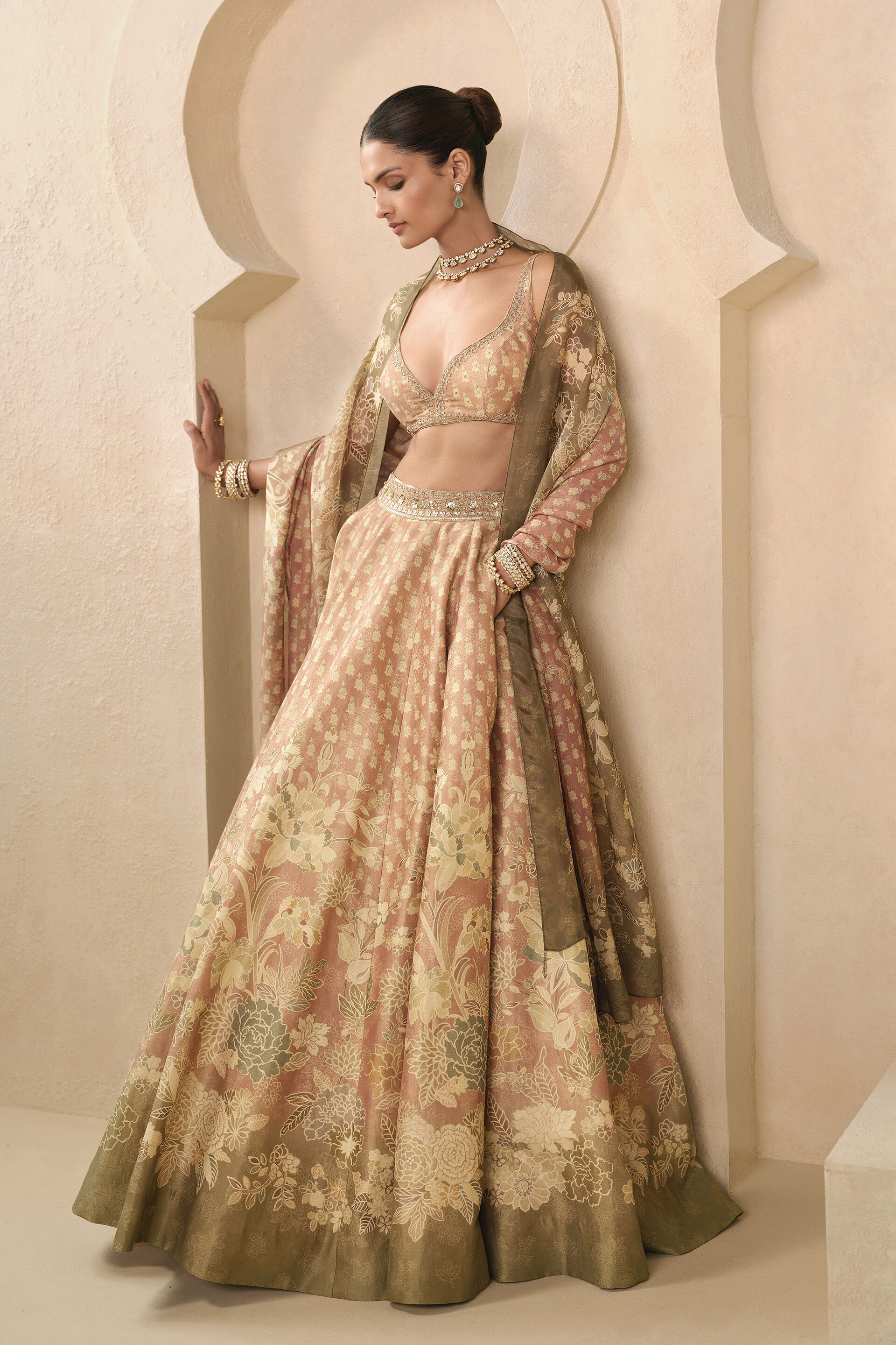 Noora Embroidered Lehenga Set - Blush, Blush, image 3