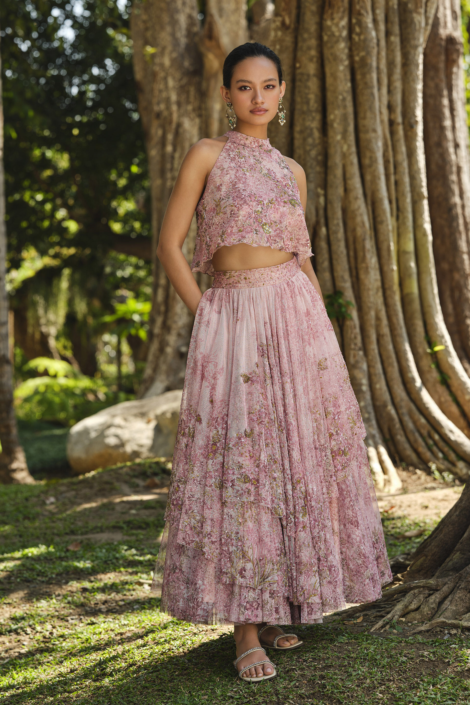 Seraphim Embroidered Skirt Set - Blush