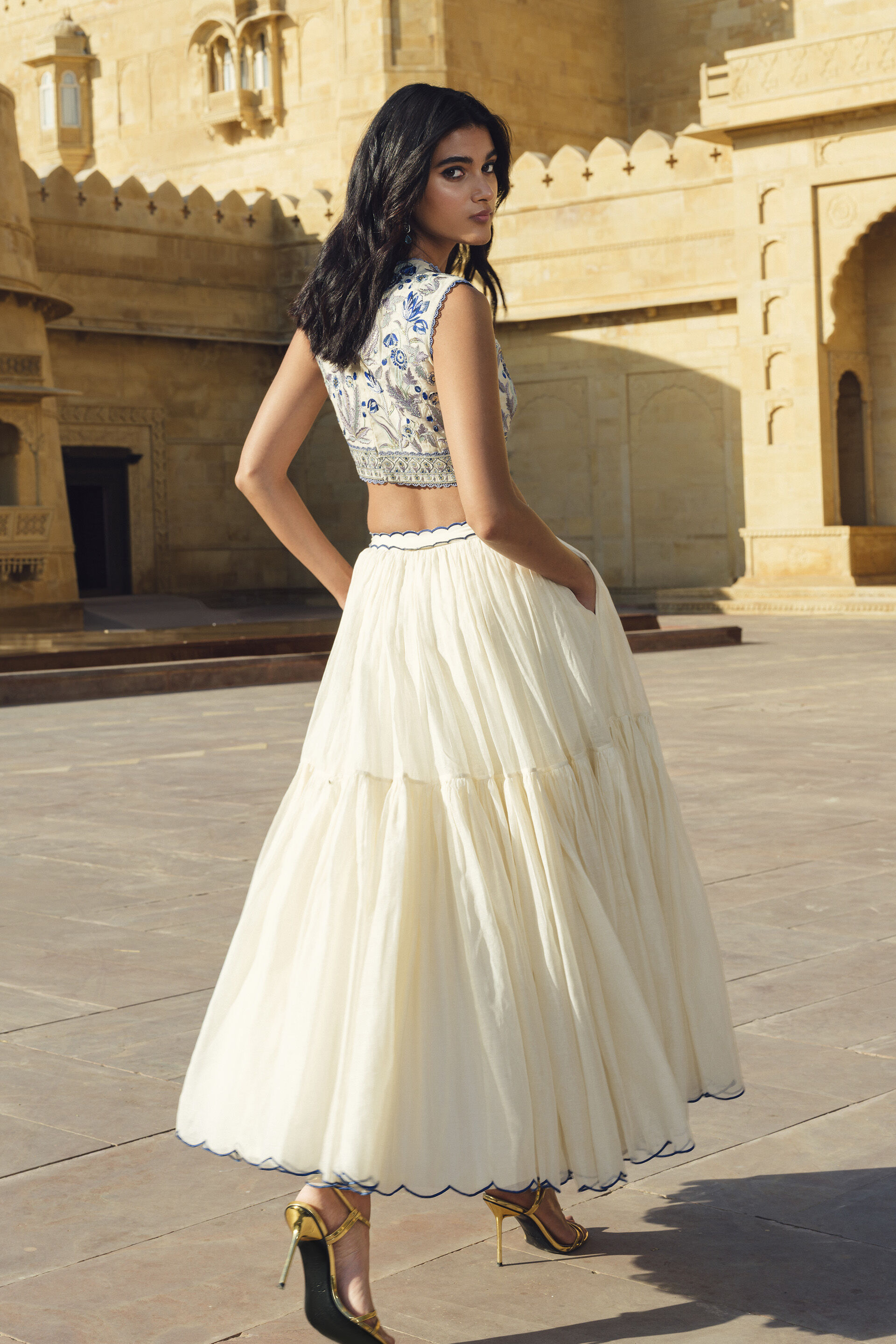 Andmary Mel gather skirt Cut and Sew Maxi Gathered Skirt